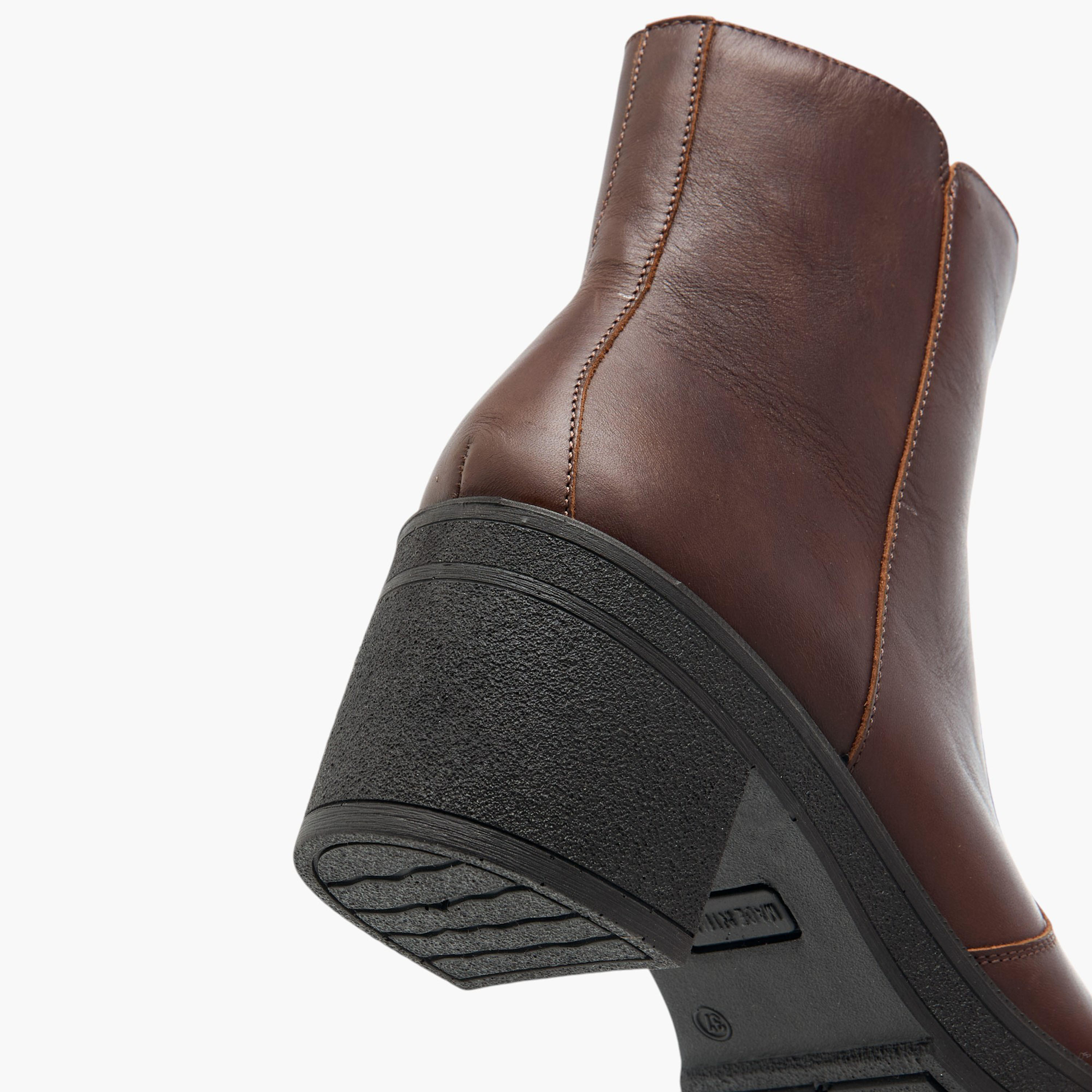 Celeste Women's Solid Ankle Boots with Zip Closure and Block Heels-women-shoes-boots-image-5