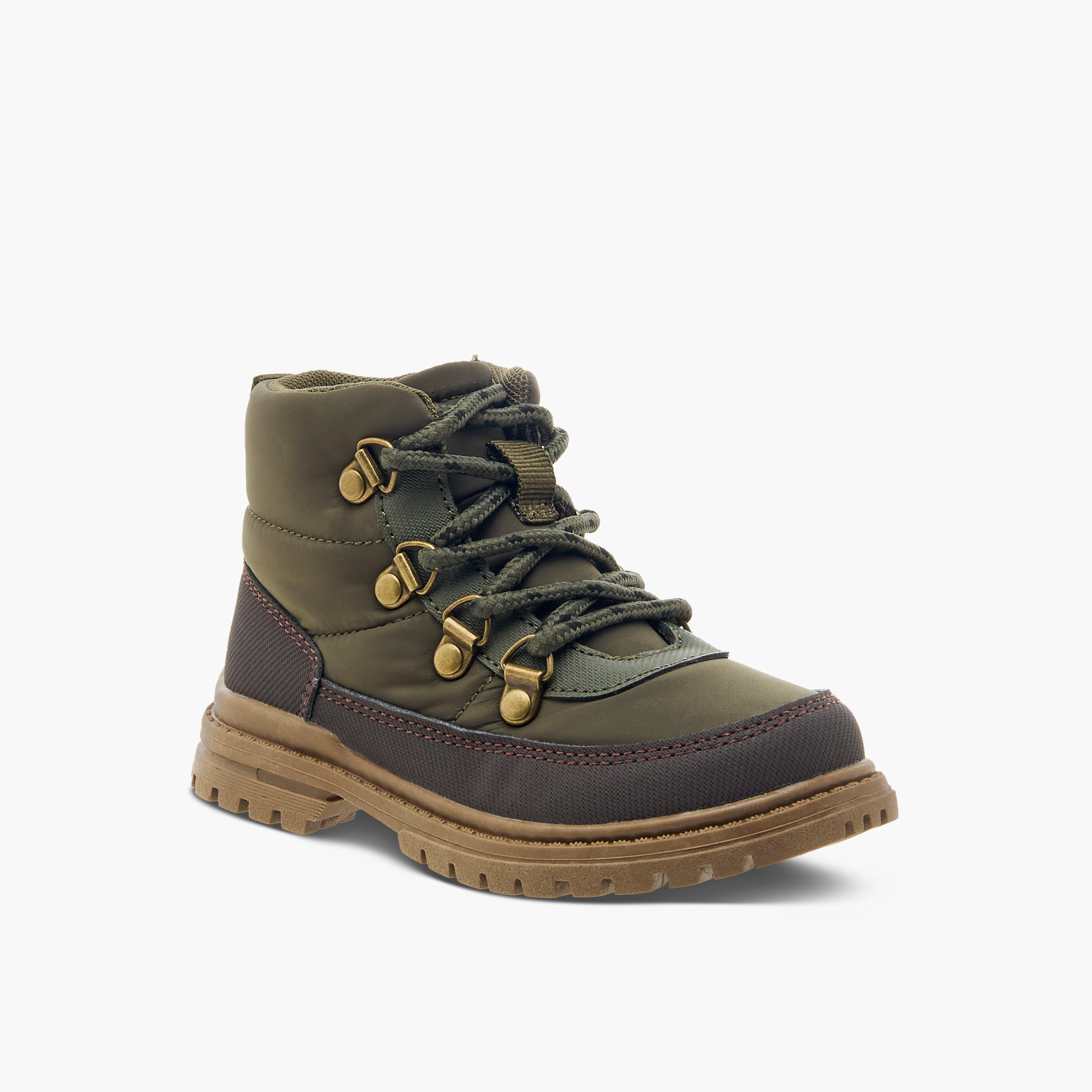 Juniors Panelled Ankle Boots with Zip Closure and Pull Tabs-boys-shoes-boots-image-2