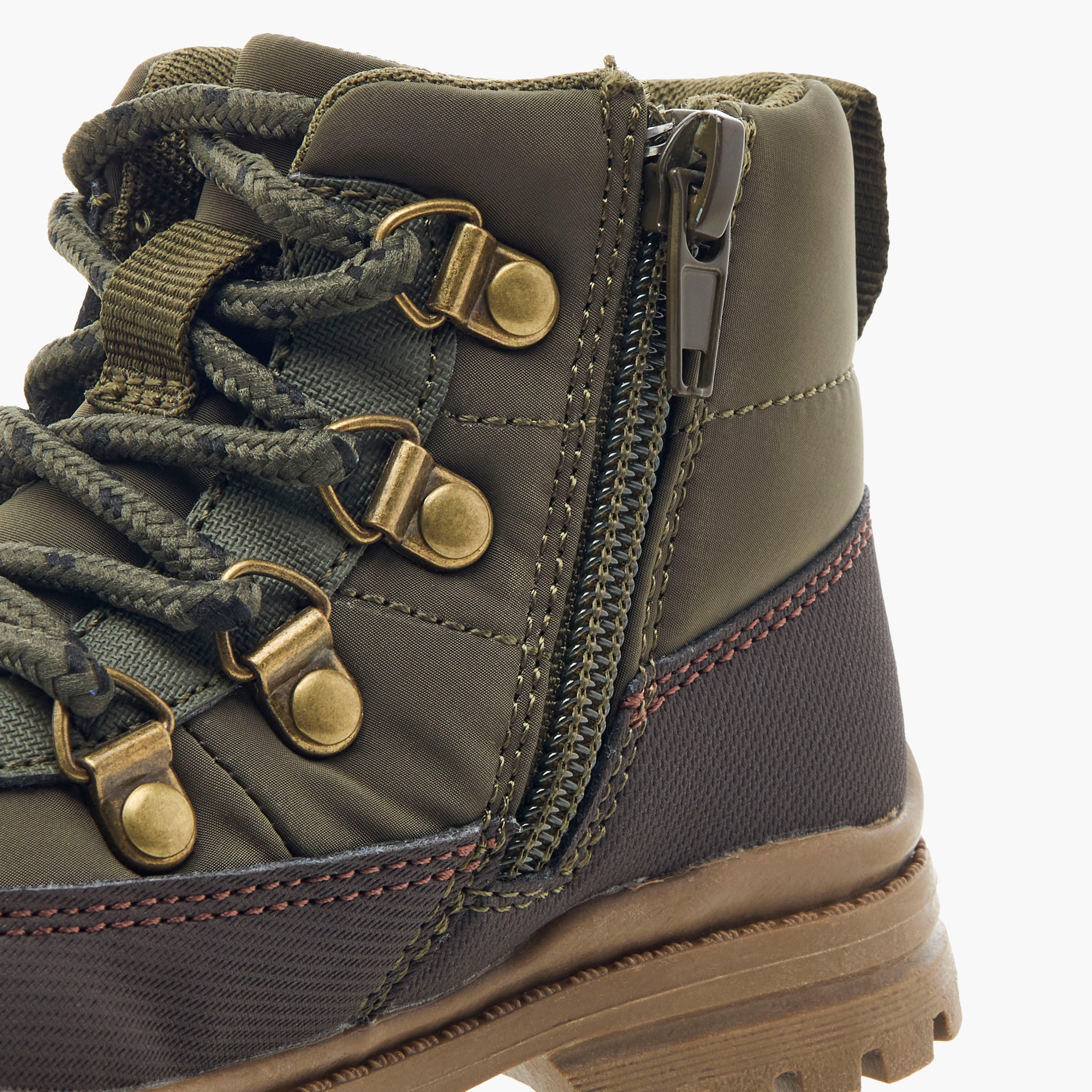 Juniors Panelled Ankle Boots with Zip Closure and Pull Tabs-boys-shoes-boots-image-6