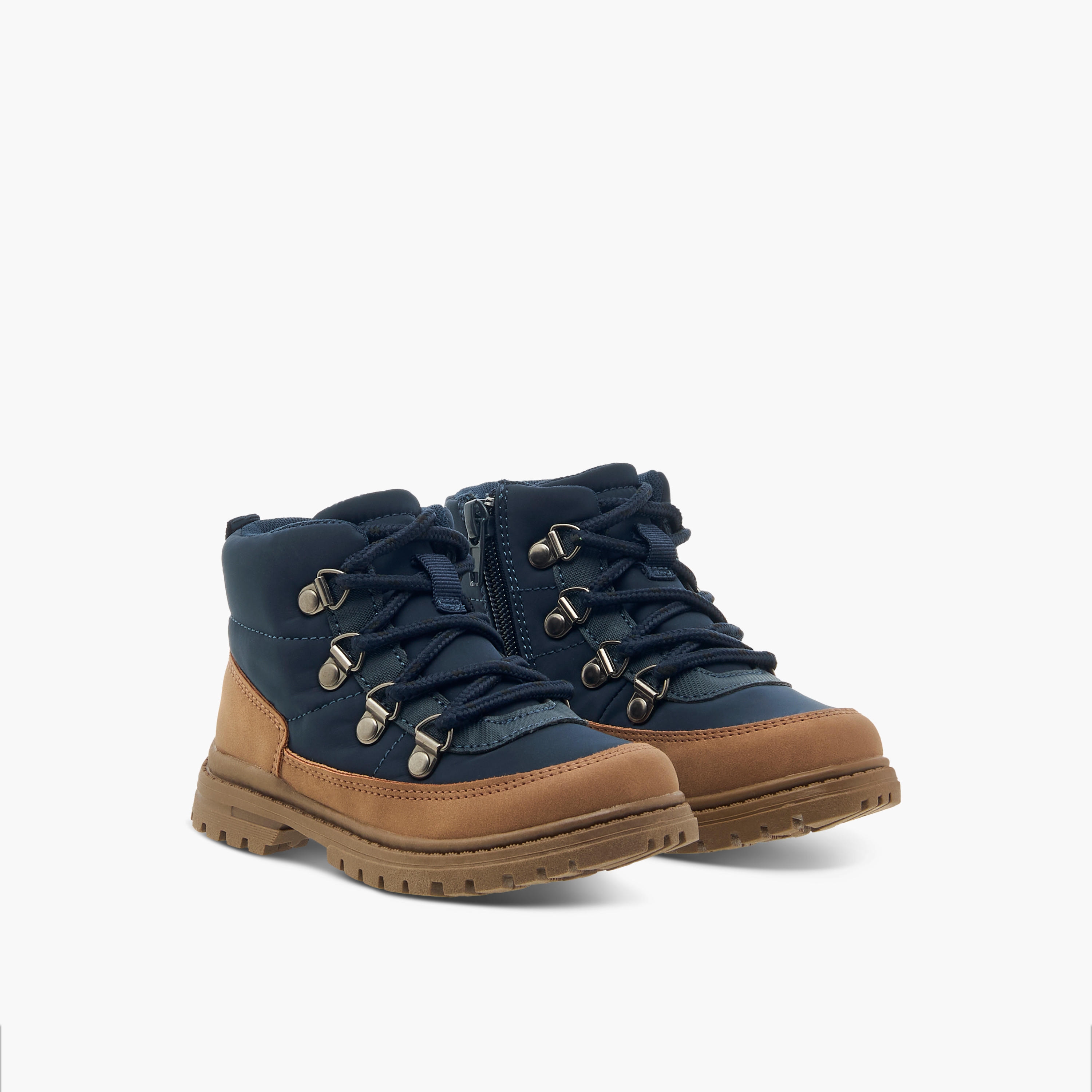 Juniors Panelled Ankle Boots with Zip Closure and Pull Tabs-boys-shoes-boots-image-7