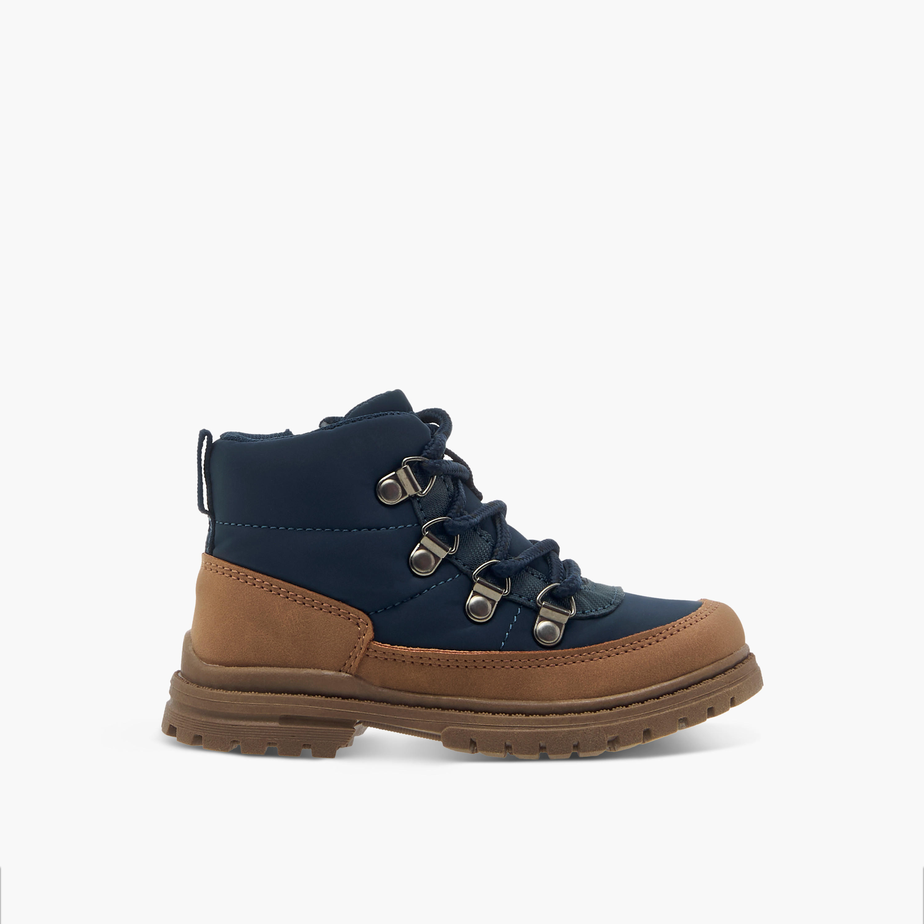 Juniors Panelled Ankle Boots with Zip Closure and Pull Tabs-boys-shoes-boots-image-9