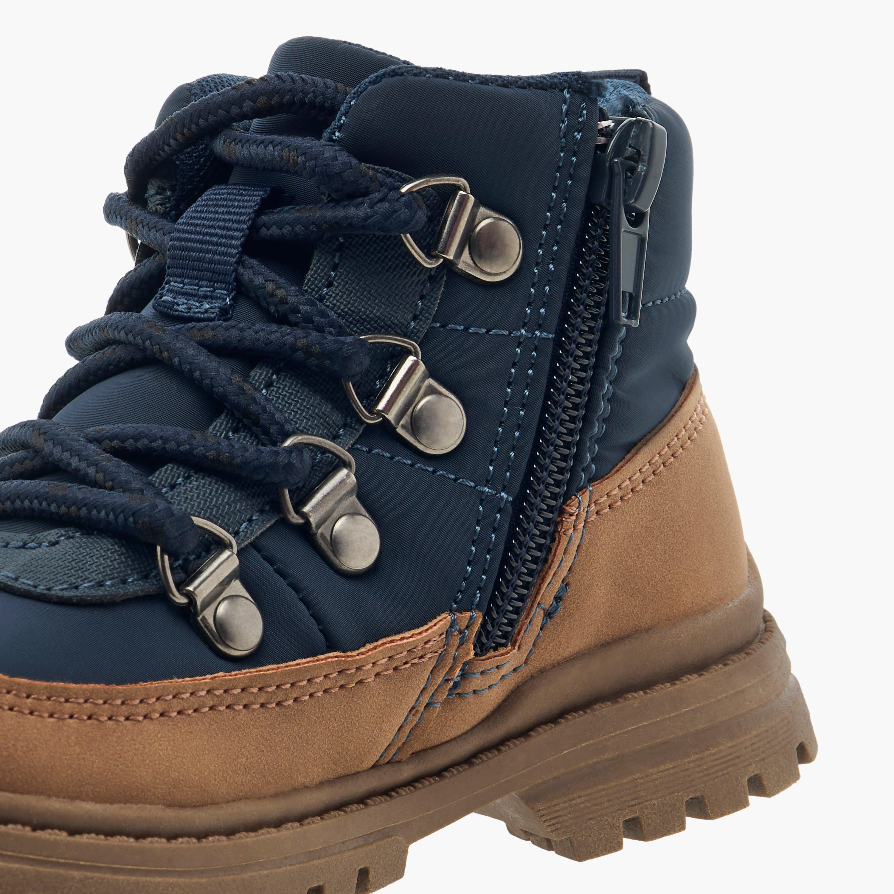 Juniors Panelled Ankle Boots with Zip Closure and Pull Tabs-boys-shoes-boots-image-12