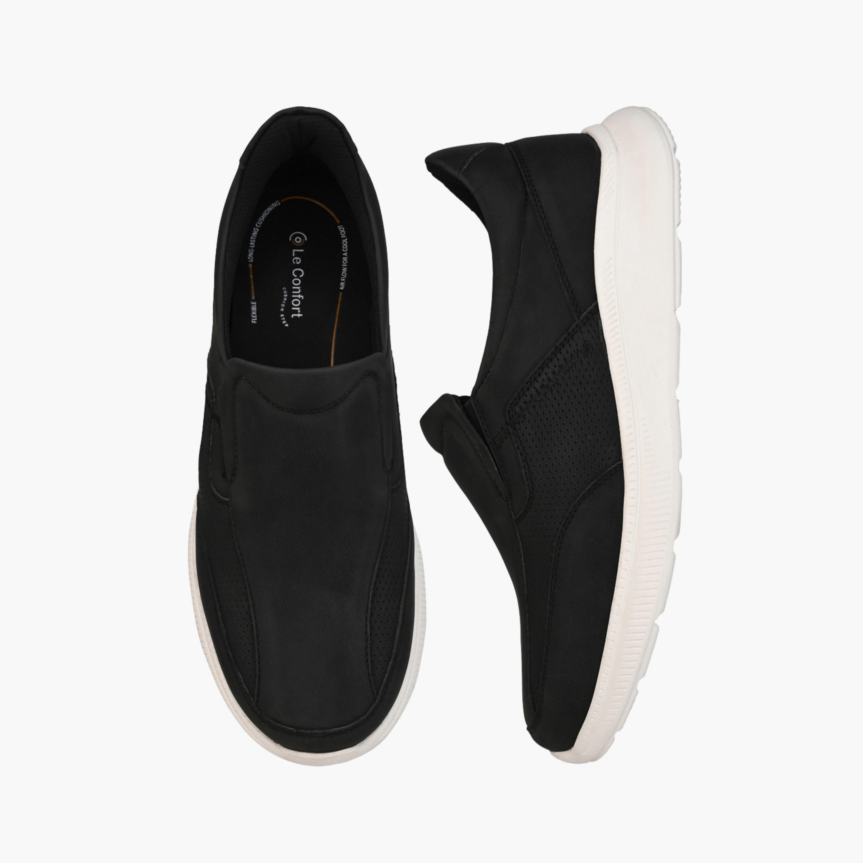 Le Confort Men Textured Slip-On Loafers-men-shoes-loafersandmoccasins-image-1