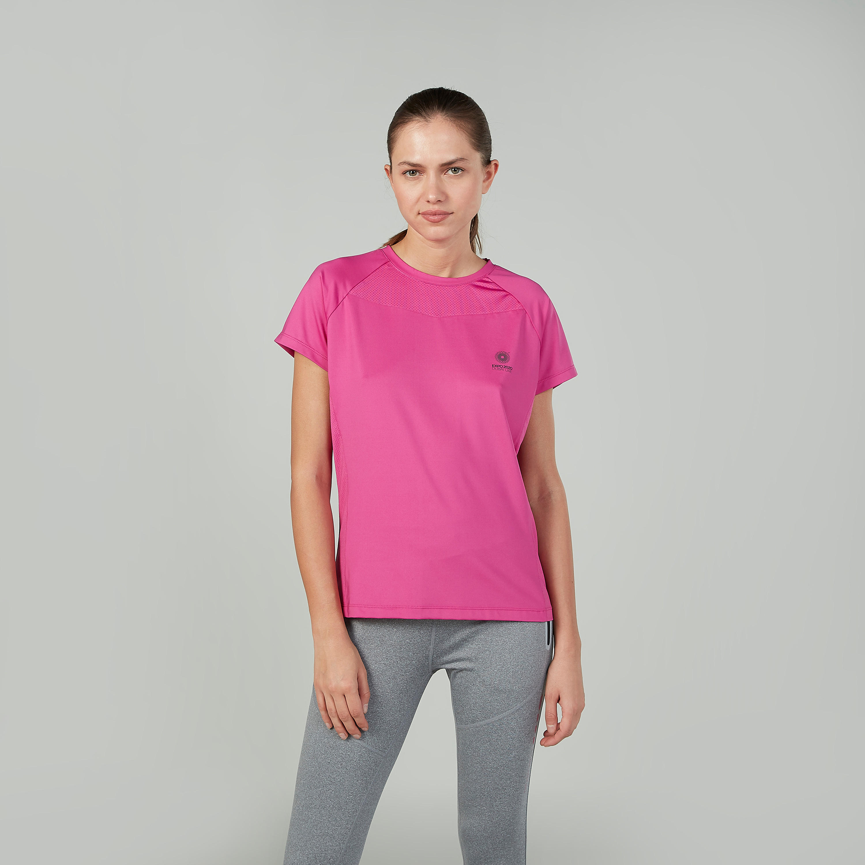 Expo 2020 Sustainable Plain T-shirt with Crew Neck and Raglan Sleeves-women-clothing-sportswearandactivewear-tshirtsandvests-image-1