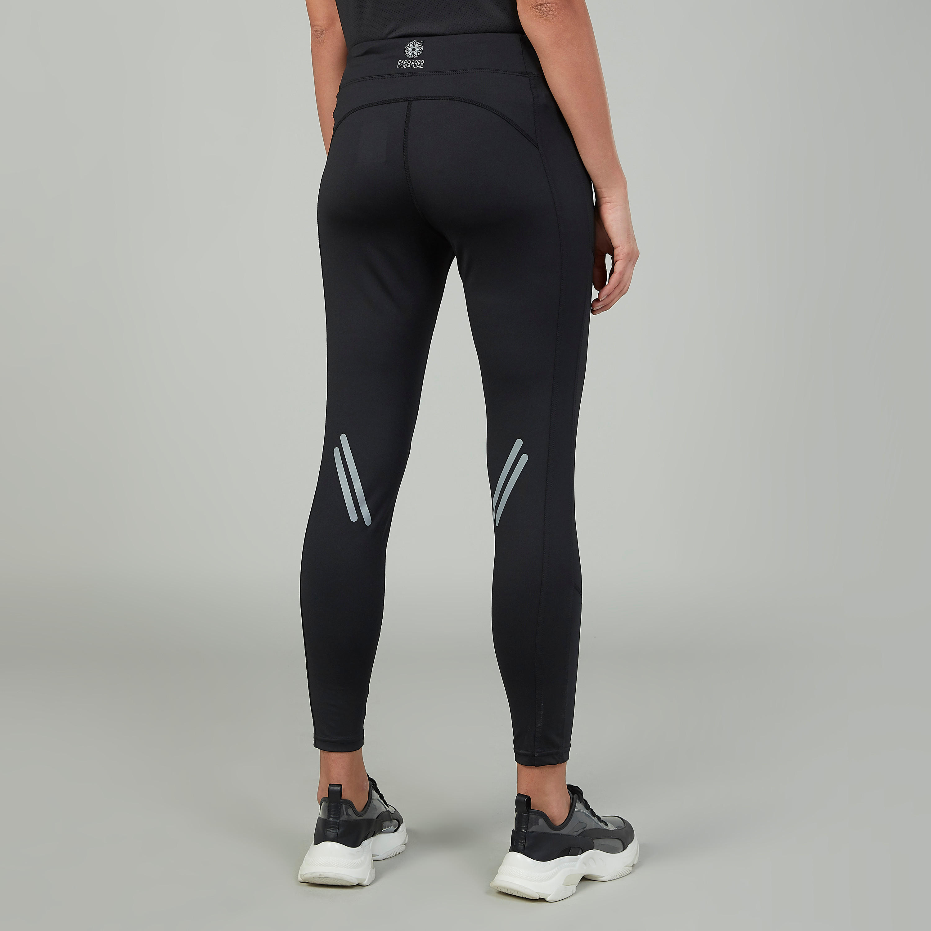 بنطلون ليقنز مستدام سادة بخصر مطّاطي وتفاصيل سحّاب إكسبو 2020-women-clothing-sportswearandactivewear-bottoms-image-4