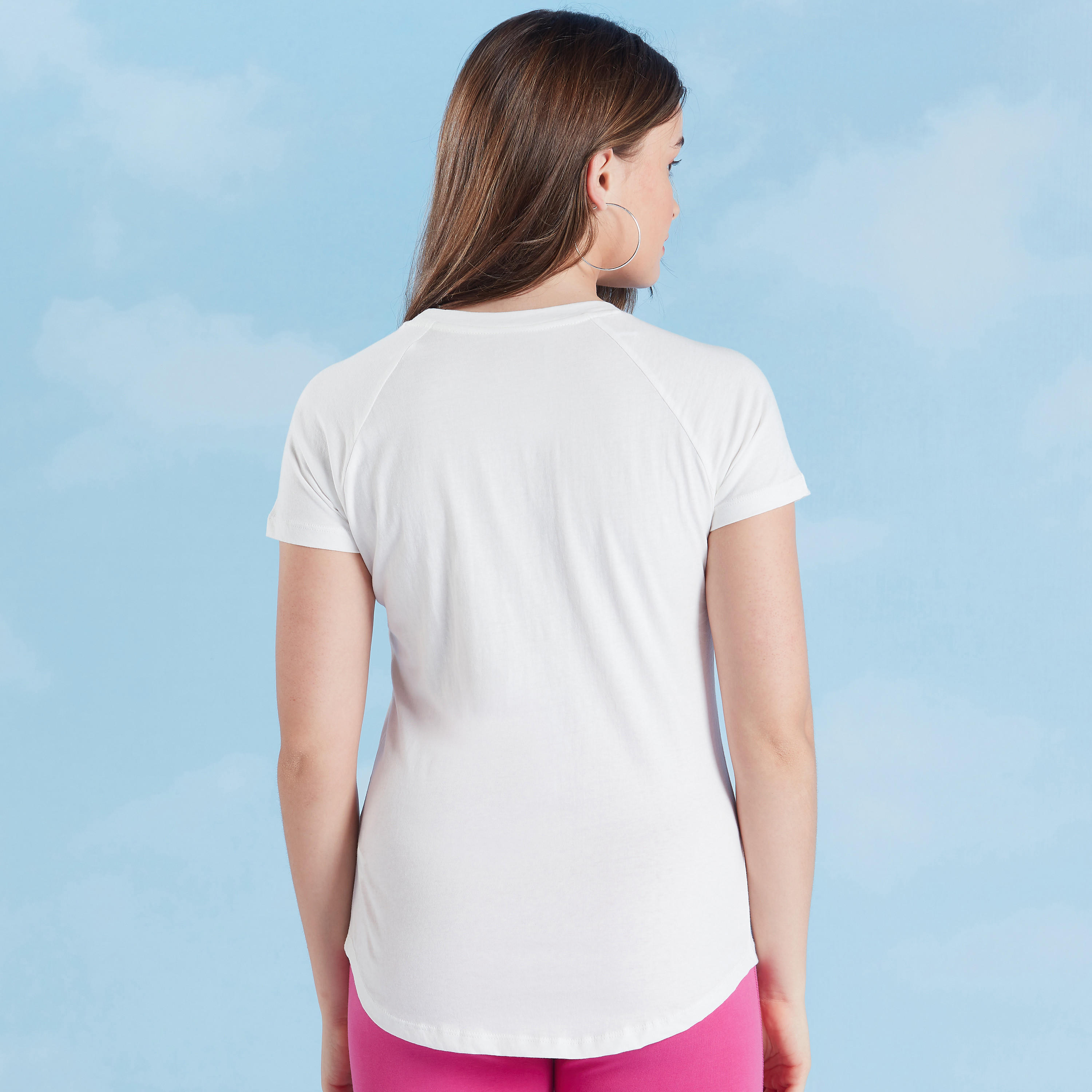 تيشيرت بياقة مستديرة وأكمام مغايرة  وطبعات إكسبو 2020-women-clothing-sportswearandactivewear-tshirtsandvests-image-4