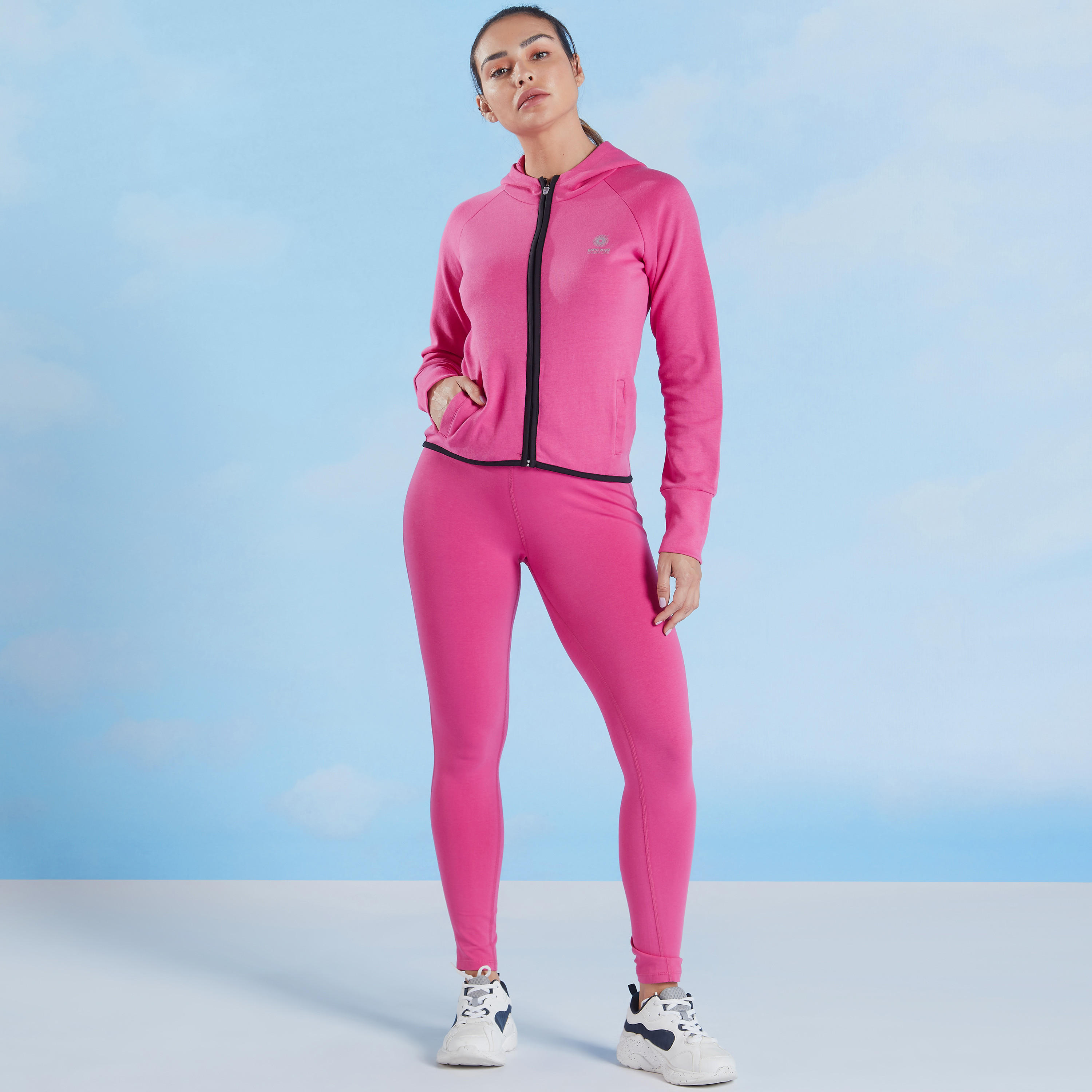 بنطلون ليقنز سادة طويل بخصر مطّاطي إكسبو 2020-women-clothing-sportswearandactivewear-bottoms-image-2