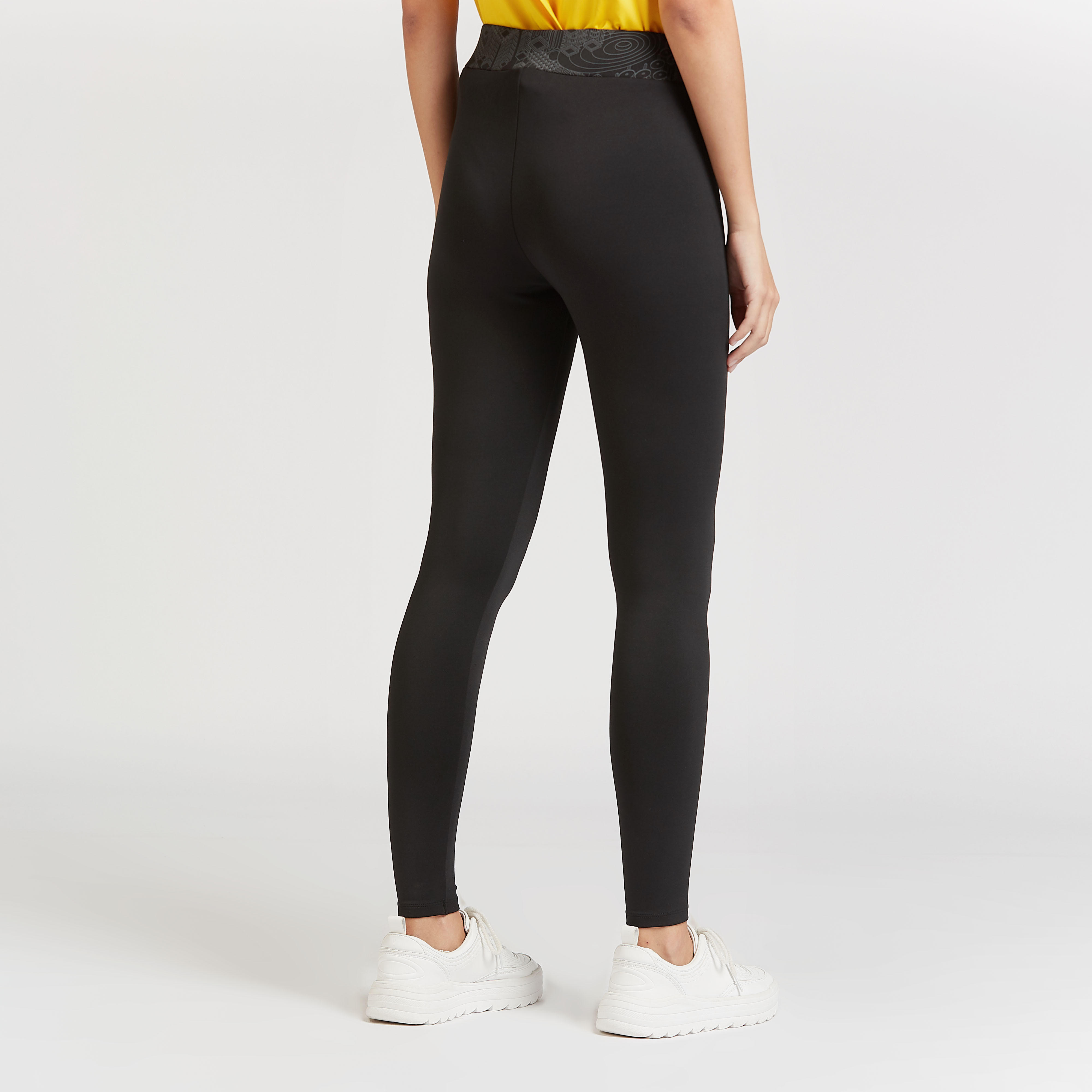Expo 2020 Solid Leggings with Printed Wide Elasticised Waistband-women-clothing-bottoms-leggings-image-4
