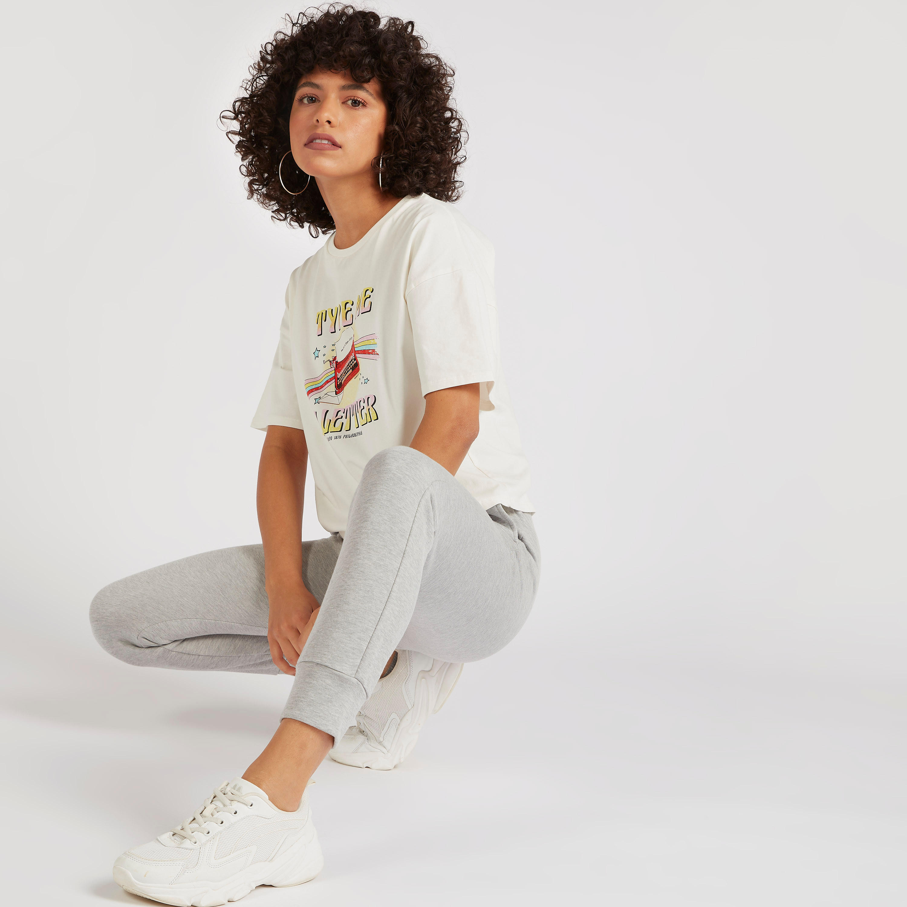 Printed T-shirt with Short Sleeves and Crew Neck-women-clothing-tshirts-image-2
