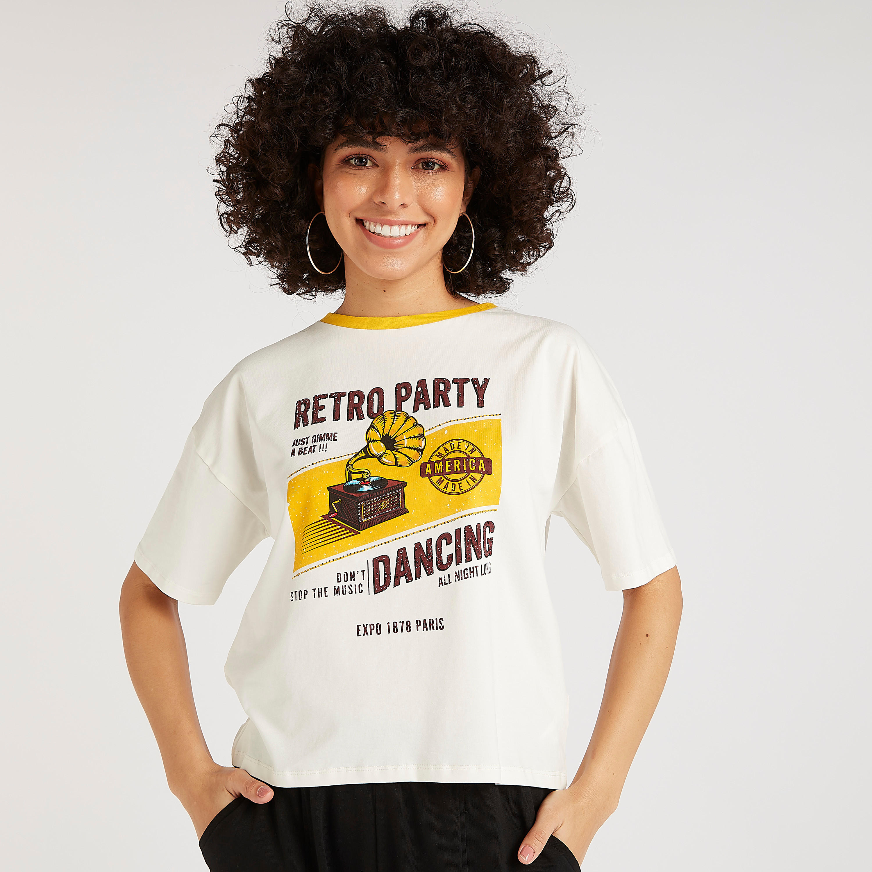 Printed T-shirt with Short Sleeves and Crew Neck-women-clothing-tshirts-image-1