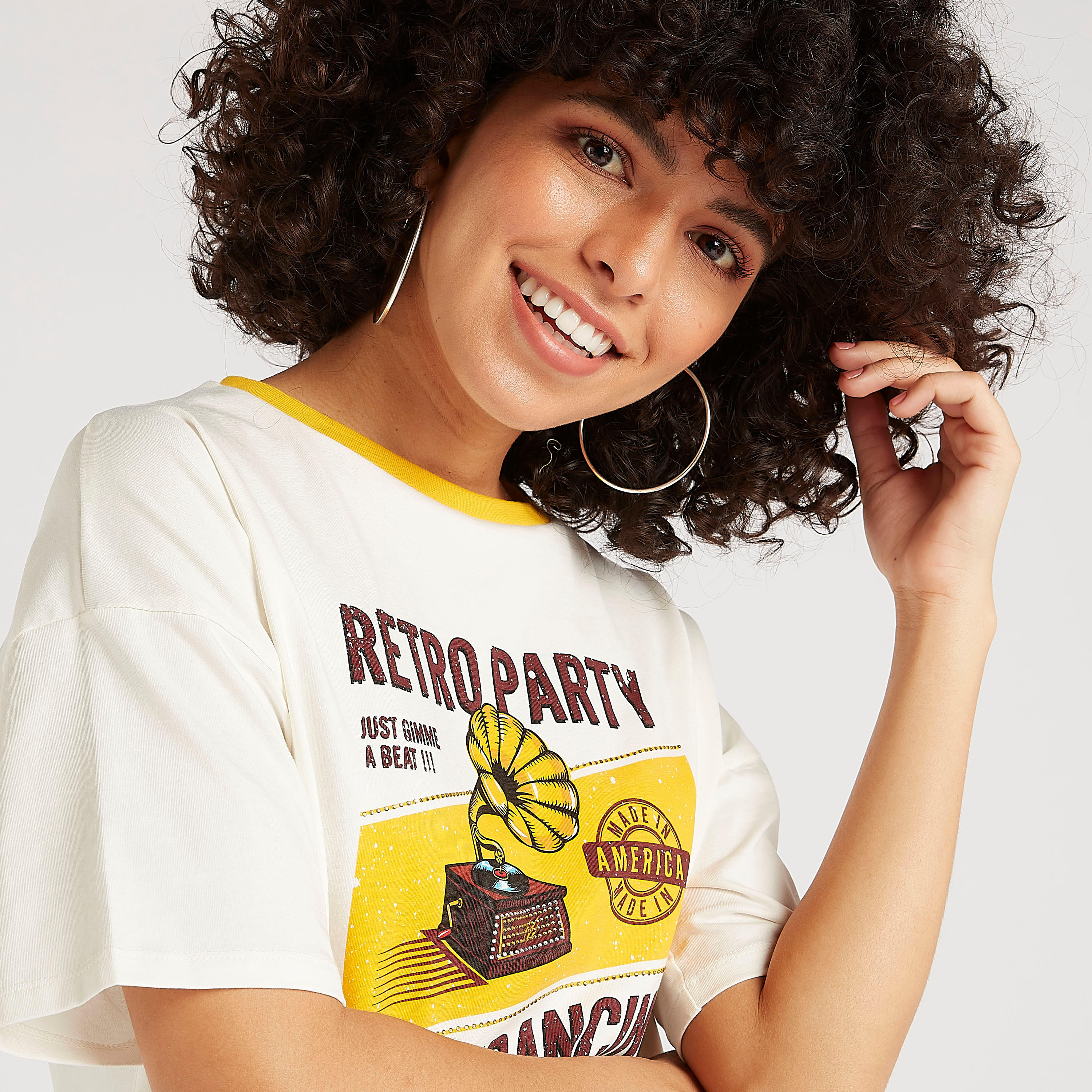 Printed T-shirt with Short Sleeves and Crew Neck-women-clothing-tshirts-image-3
