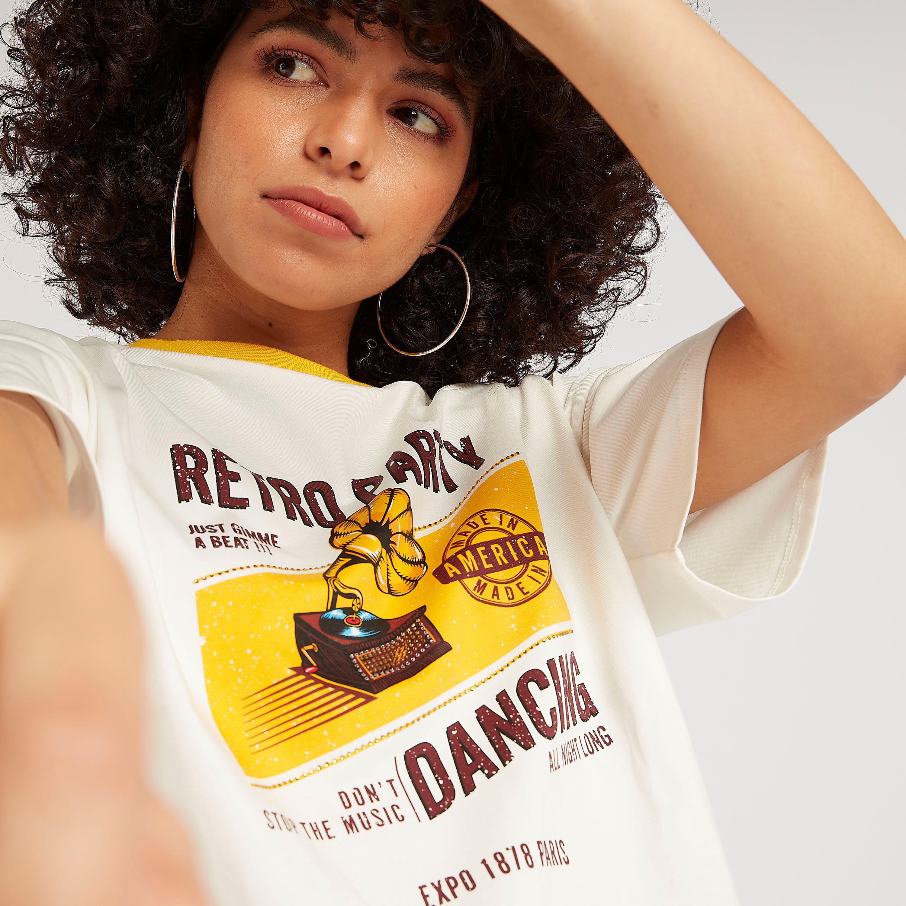 Printed T-shirt with Short Sleeves and Crew Neck-women-clothing-tshirts-image-5