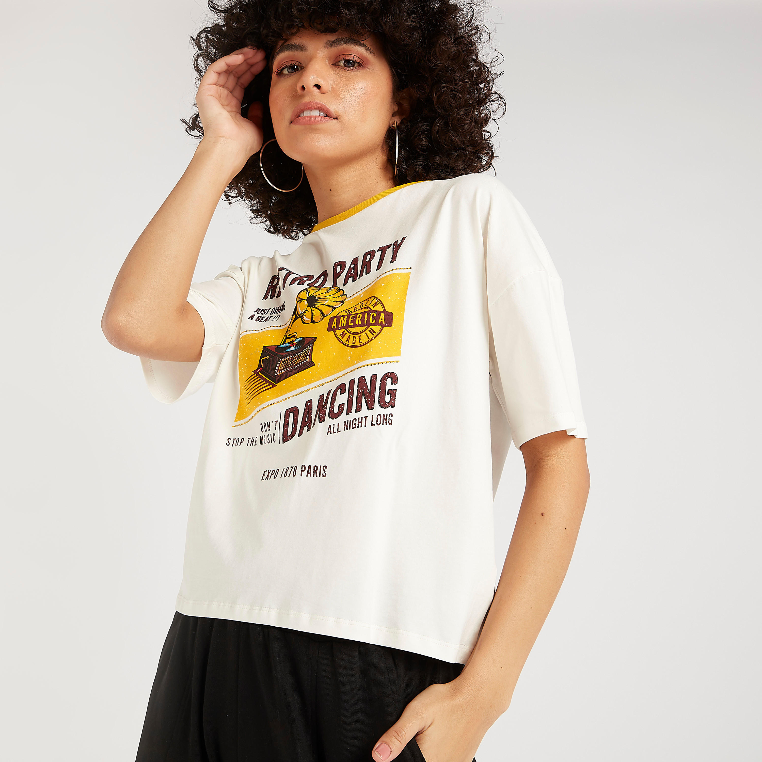 Printed T-shirt with Short Sleeves and Crew Neck-women-clothing-tshirts-image-6