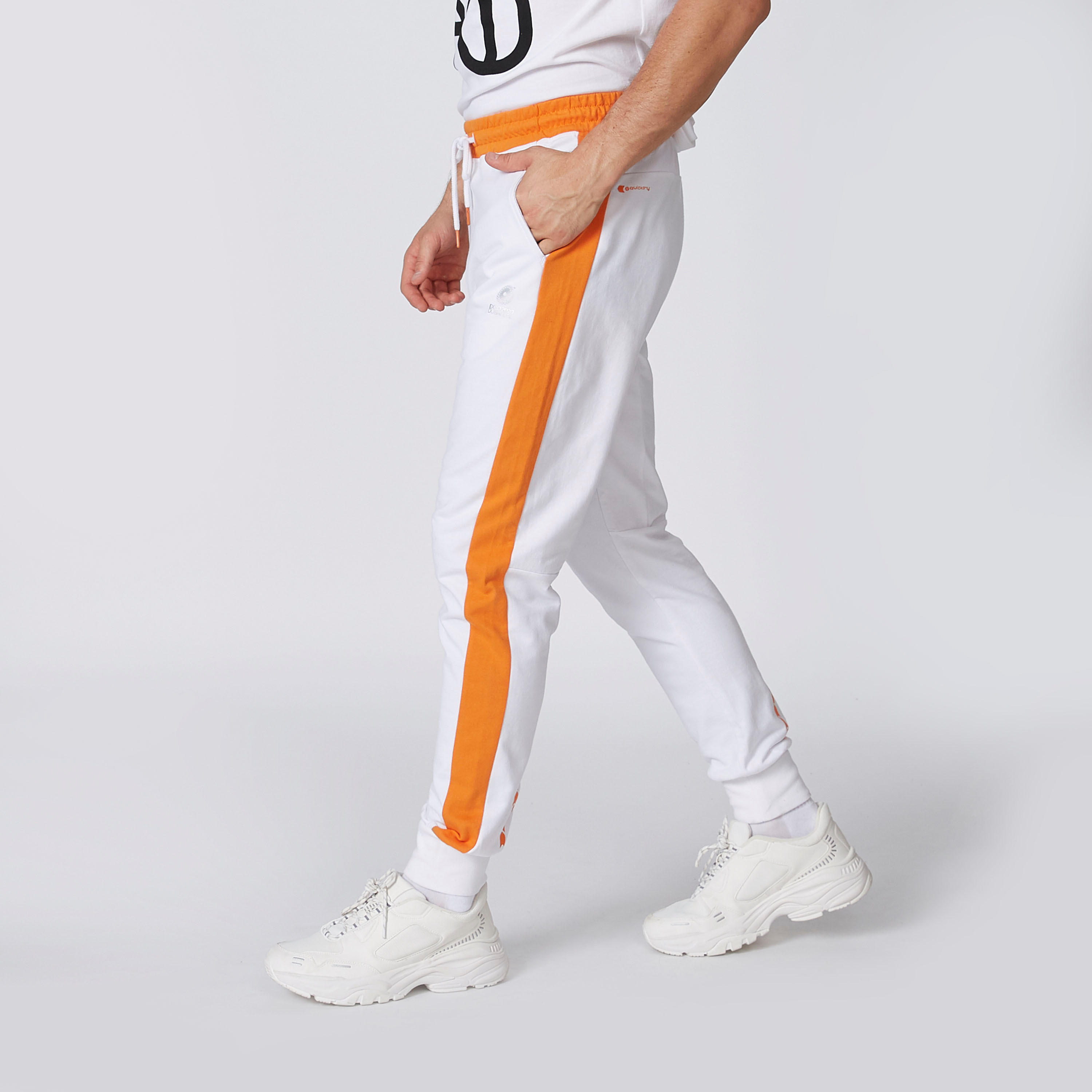 بنطال رياضي بأساور وخصر مطّاطي برباط وشريط جانبي متباين إكسبو 2020-men-clothing-sportswearandactivewear-bottoms-image-4