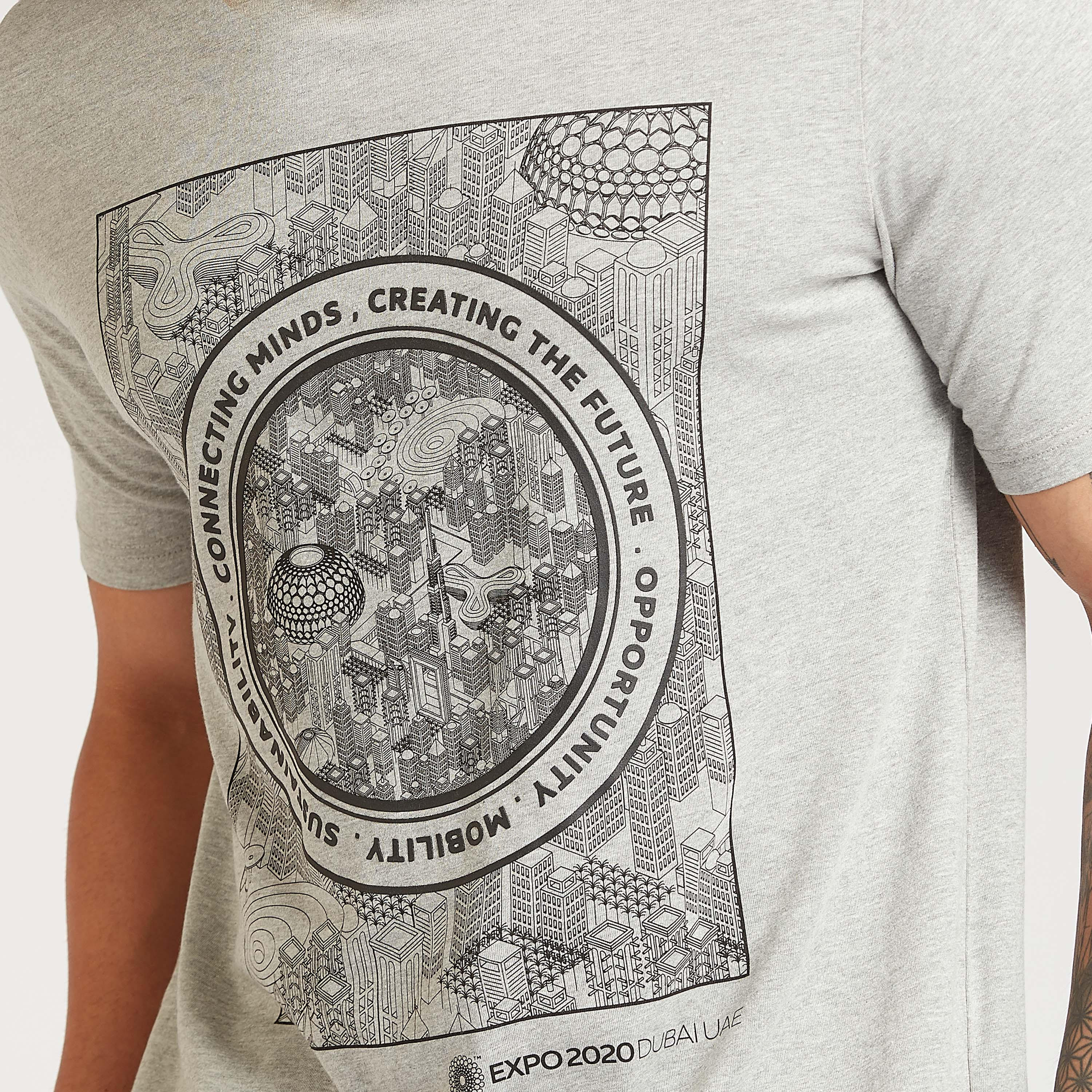 Printed T-shirt with Crew Neck and Short Sleeves-men-clothing-tshirtsandpolos-tshirts-image-3