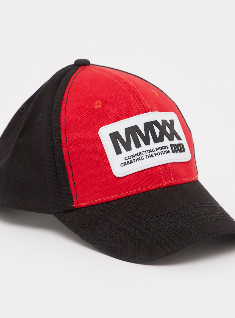 Expo 2020 Printed Applique Detail Cap with Snap Closure-men-caps-image-1