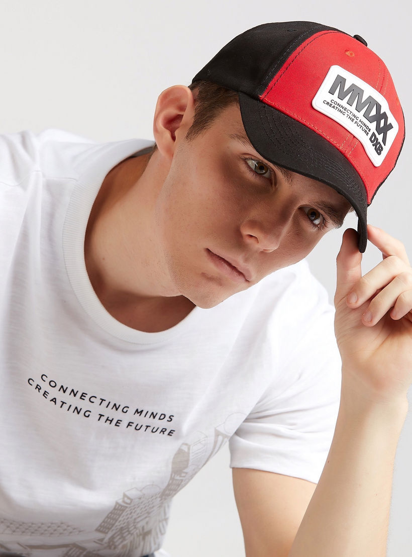 Expo 2020 Printed Applique Detail Cap with Snap Closure-men-caps-image-2