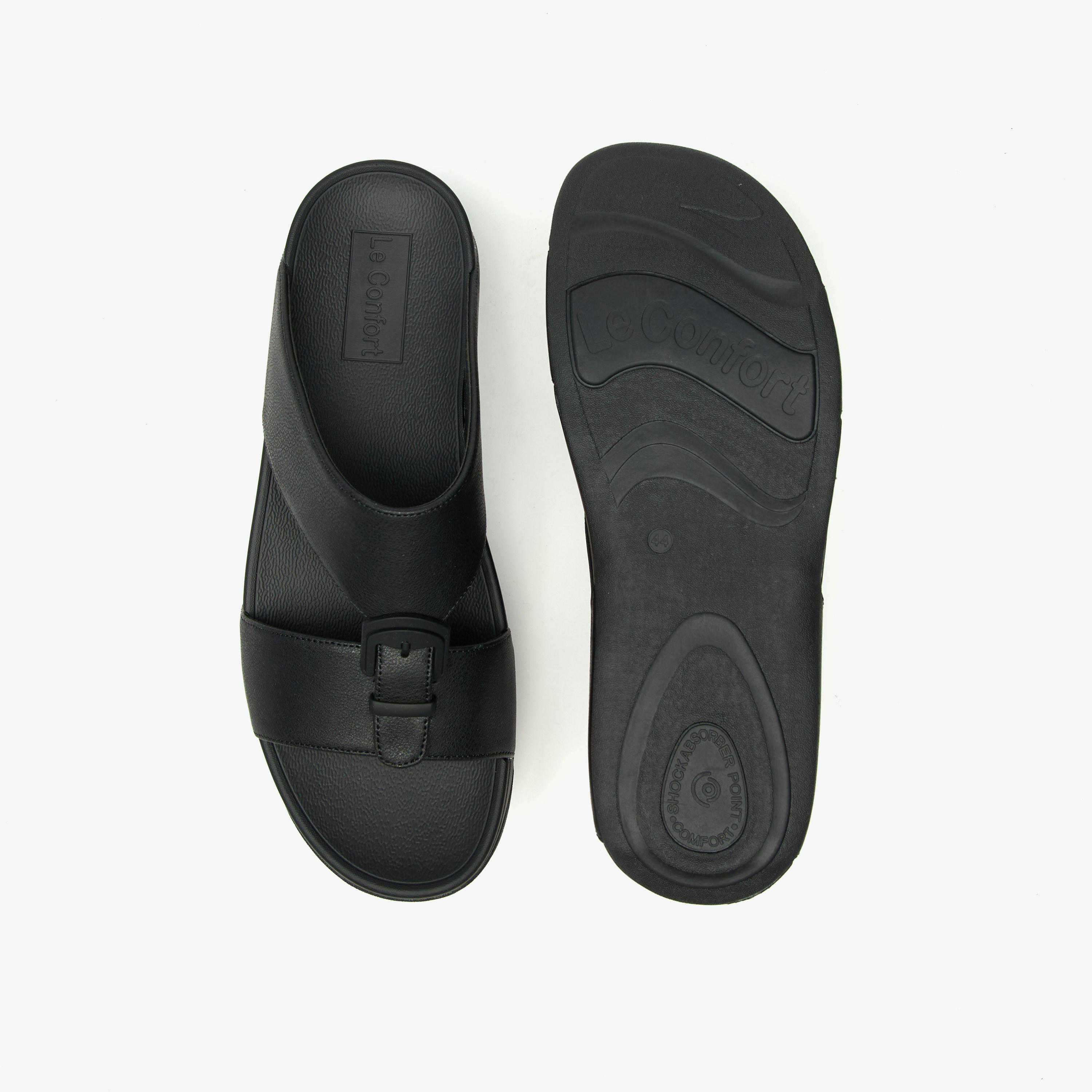 صندل مريح سادة سهل الارتداء بزينة إبزيم من لو كونفورت-cpmen-footwear-sandals-image-3