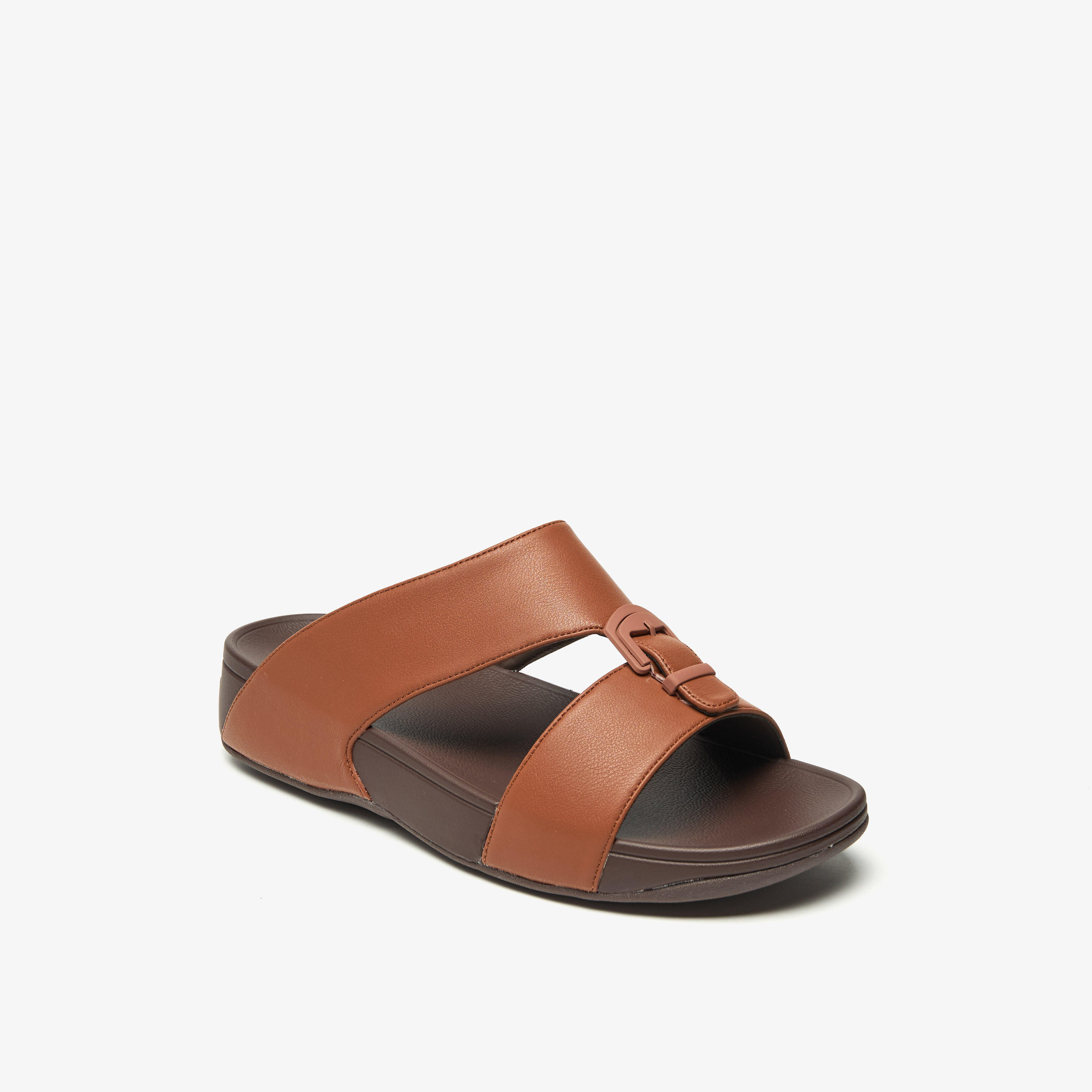 Le Confort Solid Slip-On Comfort Sandals with Buckle Accent-cpmen-footwear-sandals-image-1