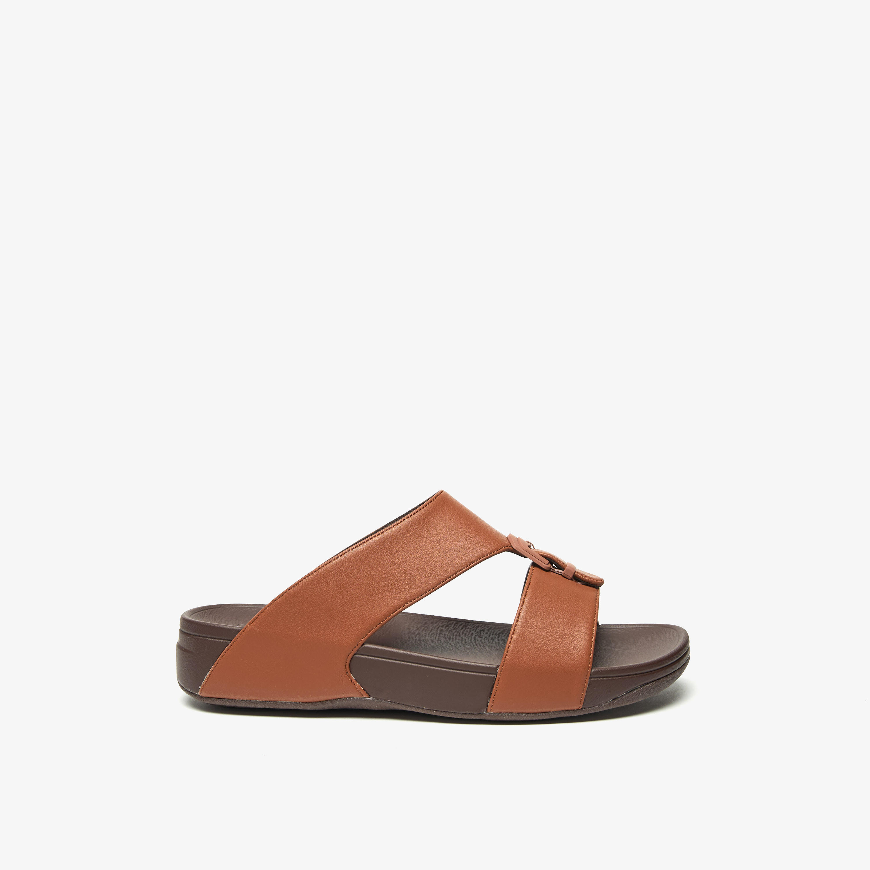 Le Confort Solid Slip-On Comfort Sandals with Buckle Accent-cpmen-footwear-sandals-image-3