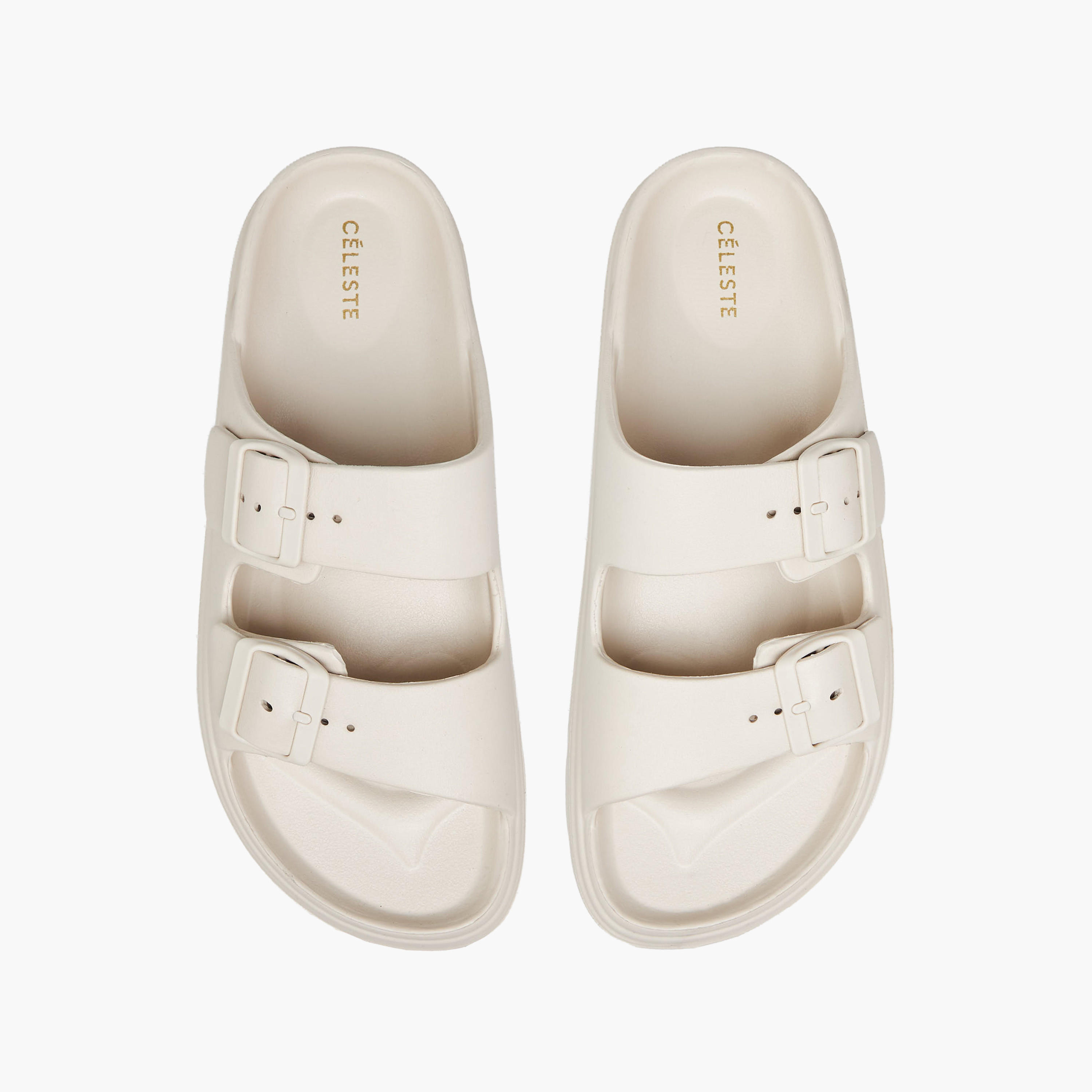 Celeste Women's Buckle Accent Slide Slippers with Slip-On Closure-women-shoes-flipflopsandslides-image-1