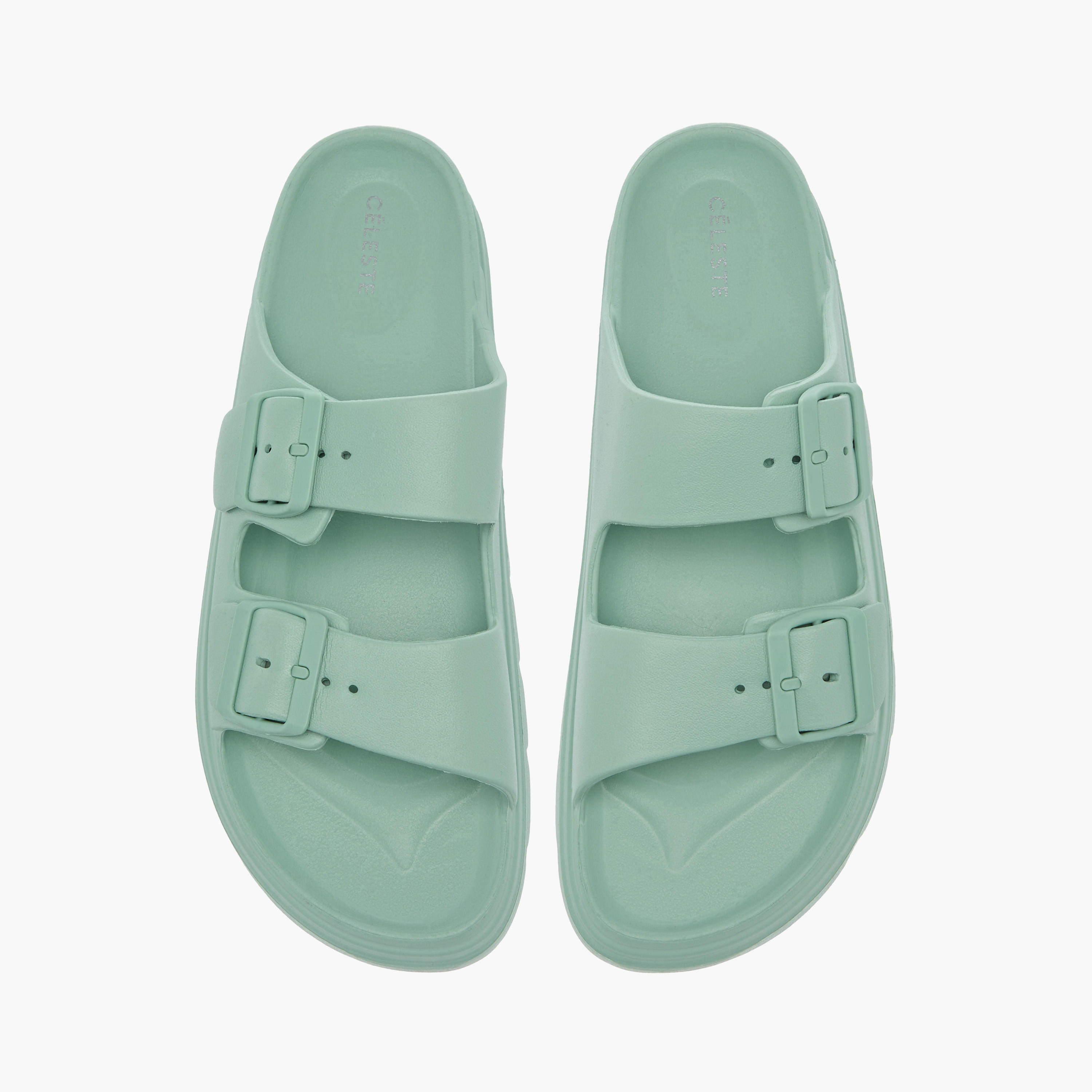 Celeste Women's Buckle Accent Slide Slippers with Slip-On Closure-women-shoes-flipflopsandslides-image-1