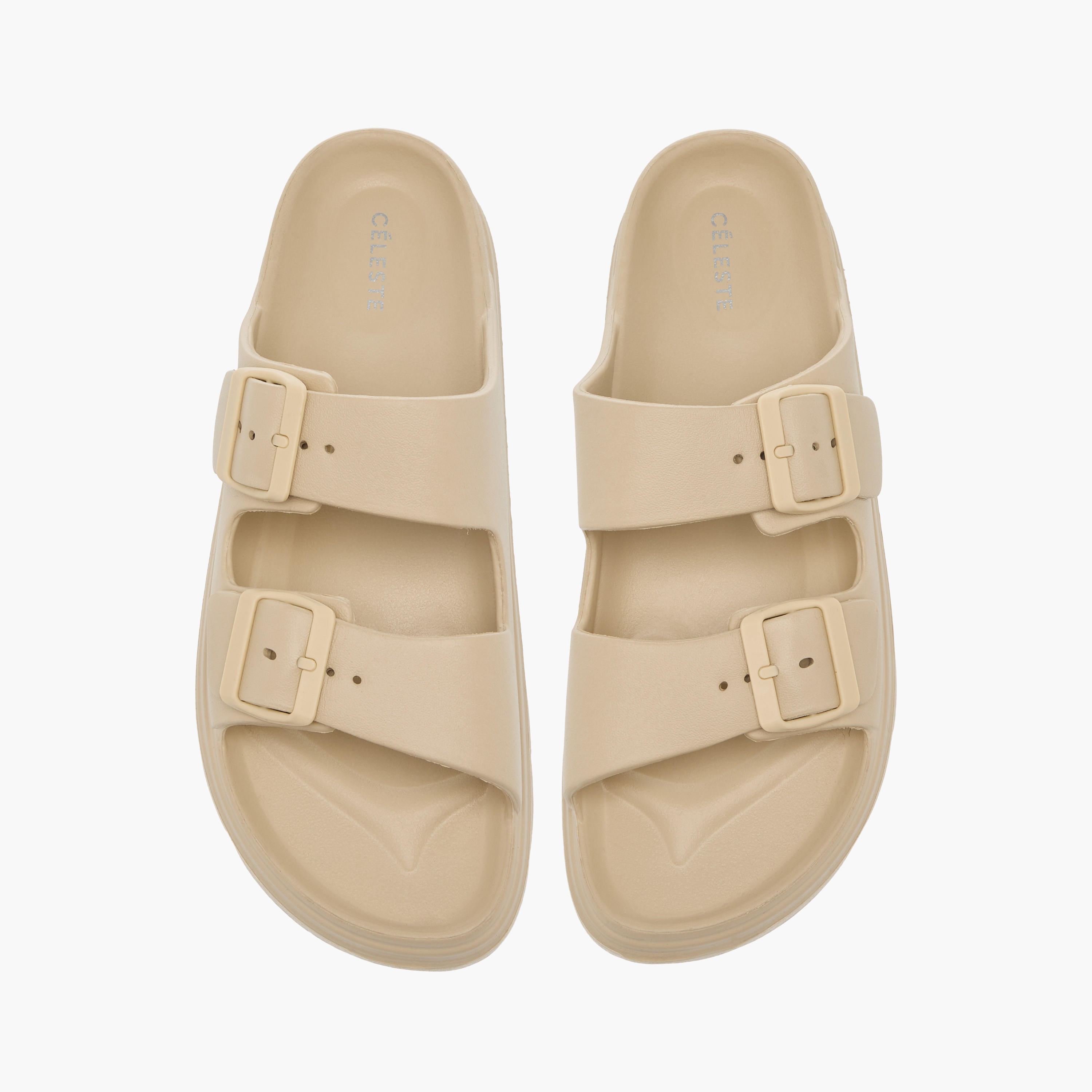 Celeste Women's Buckle Accent Slide Slippers with Slip-On Closure-women-shoes-flipflopsandslides-image-1