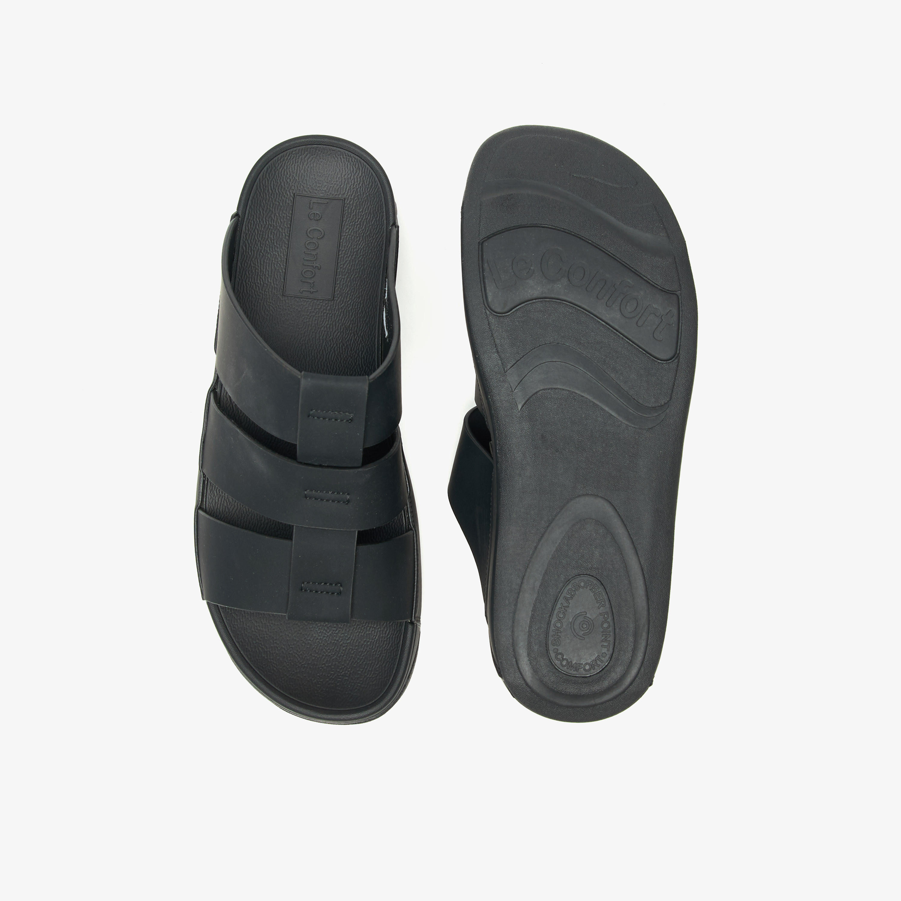 Le Confort Solid Slip-On Comfort Sandals-men-shoes-sandals-image-4