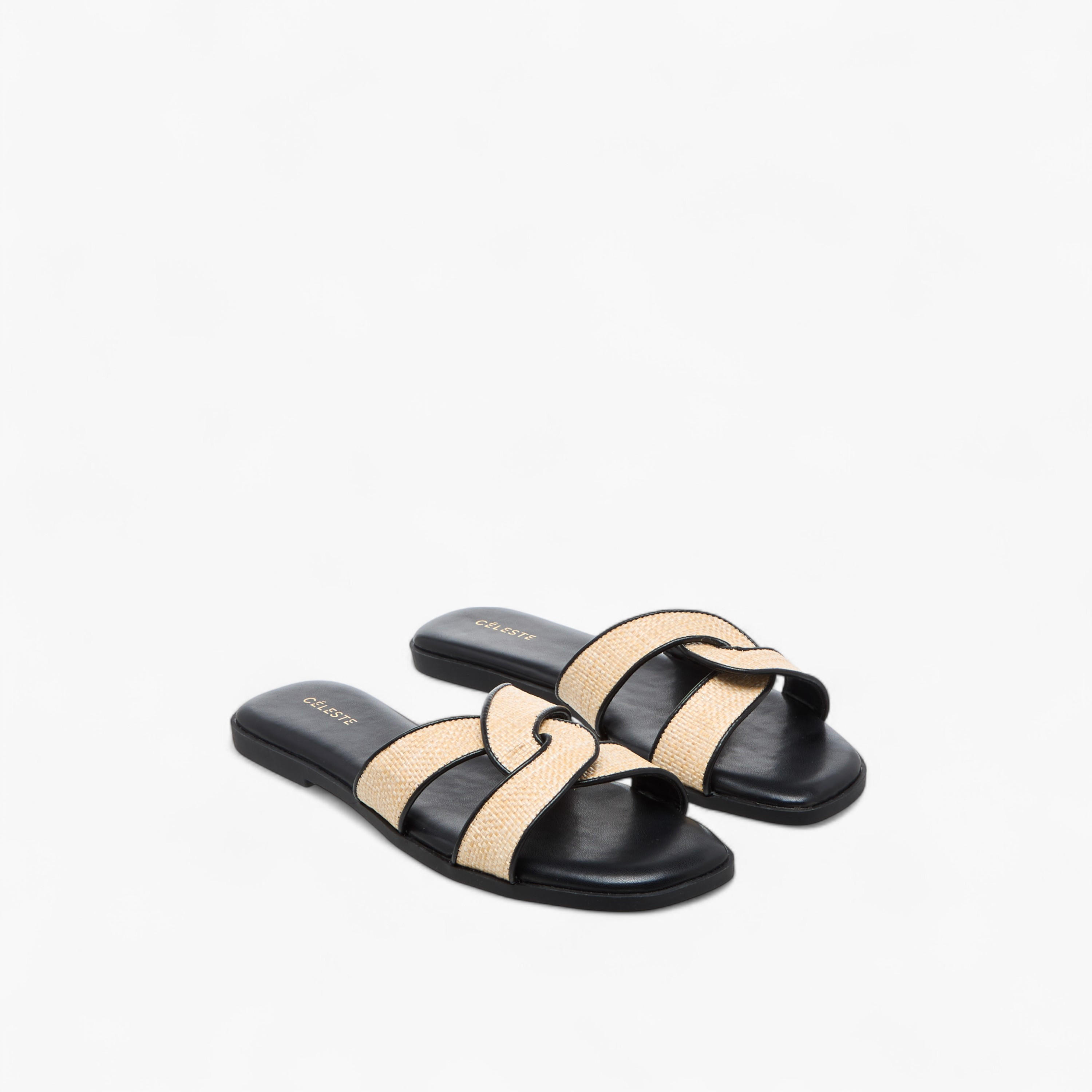 Celeste Women's Textured Slip-On Flat Sandals-women-shoes-flats-sandals-image-1