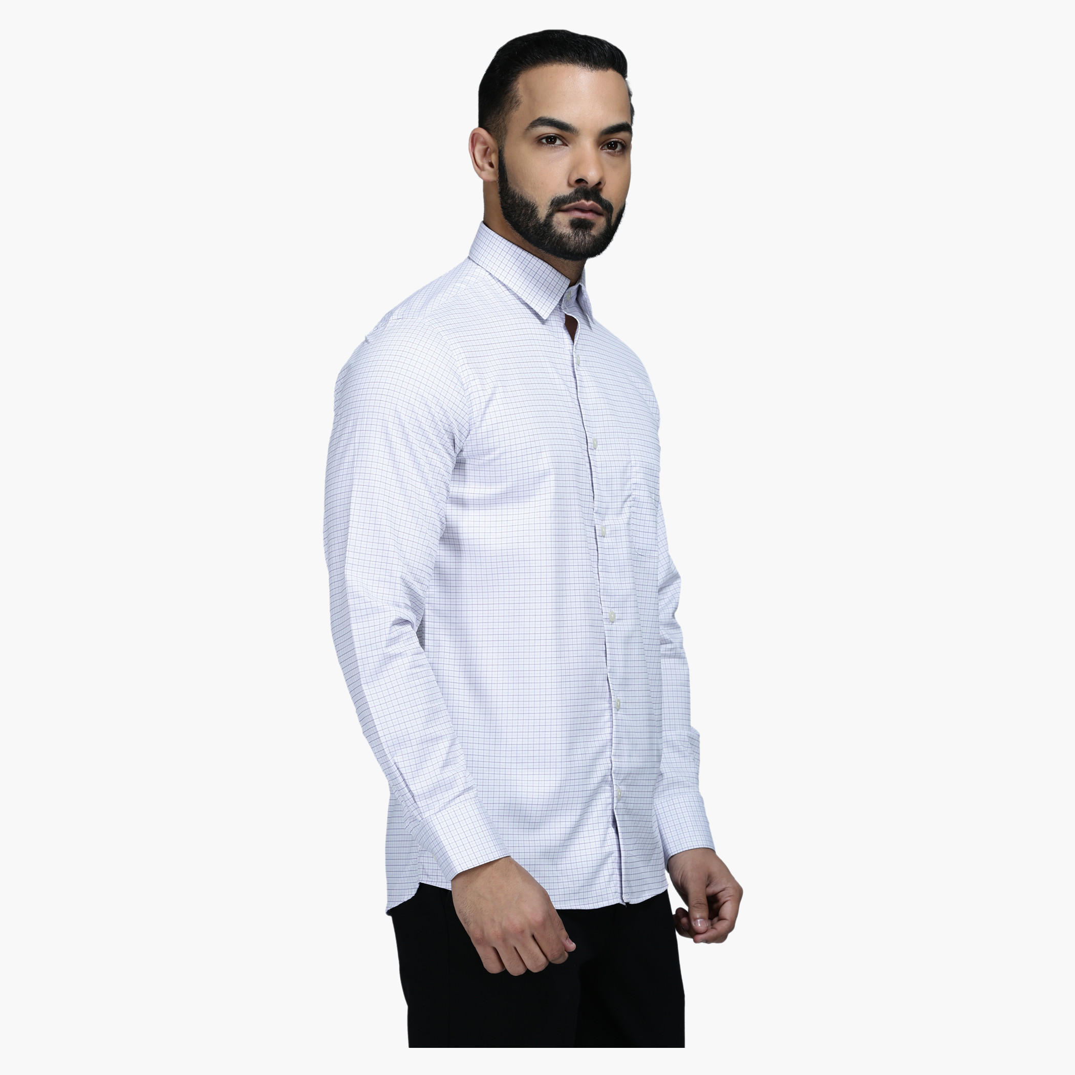Formal Shirt with Cheques and Long Sleeves in Regular Fit-men-clothing-shirts-image-3