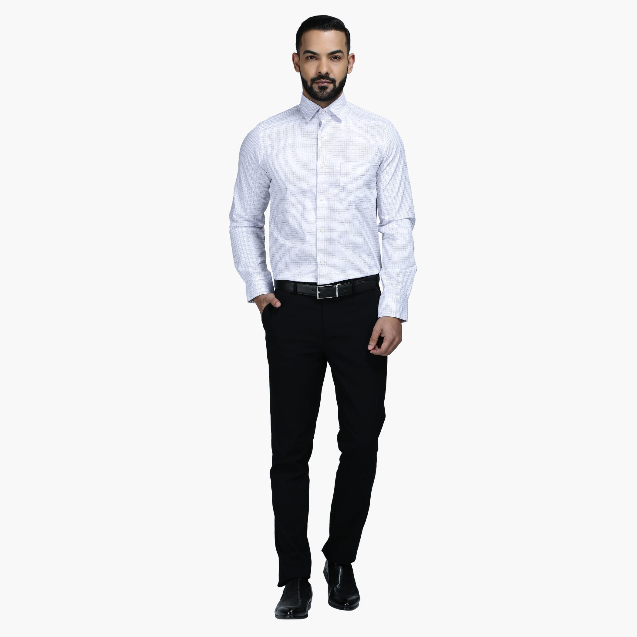 Formal Shirt with Cheques and Long Sleeves in Regular Fit-men-clothing-shirts-image-5