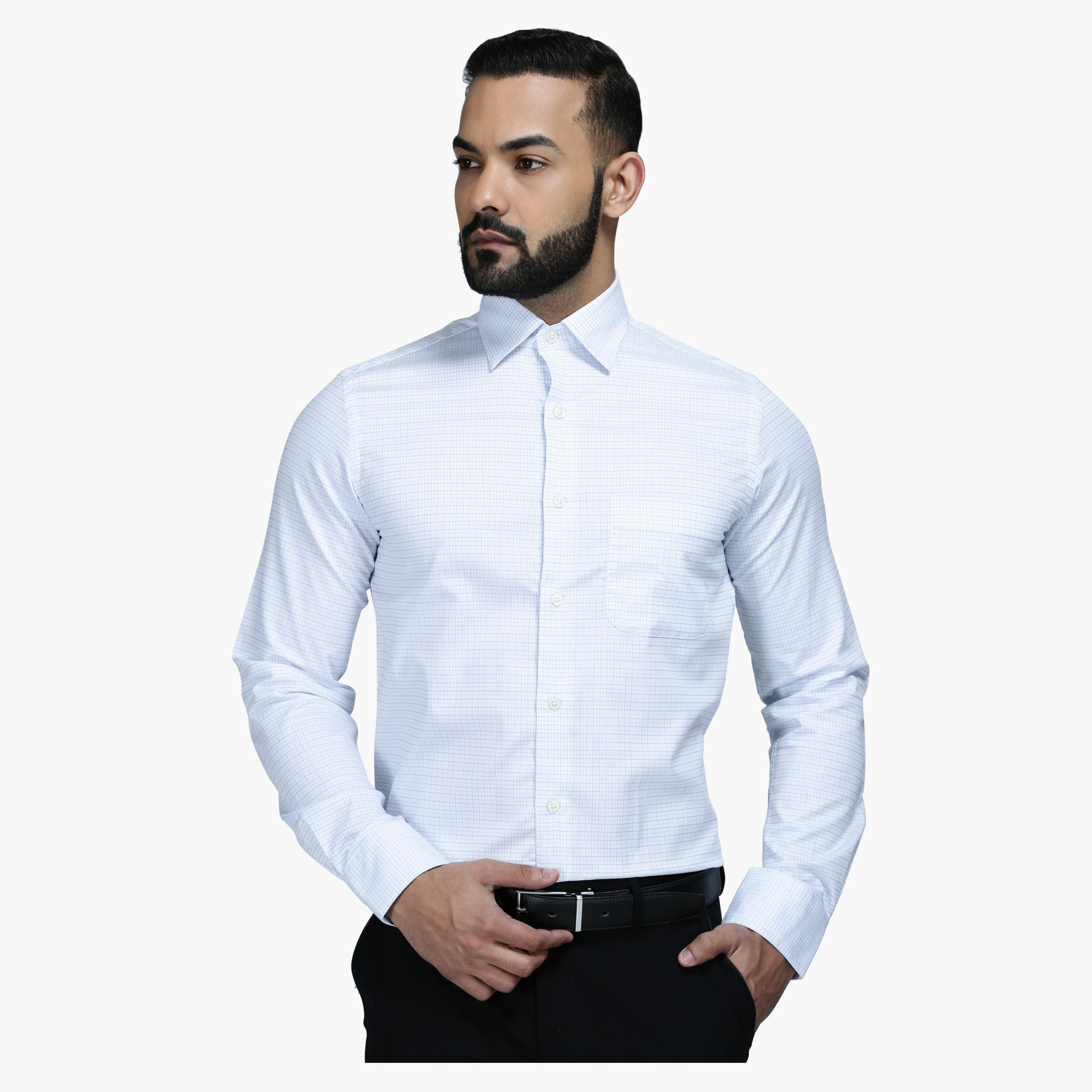 Formal Shirt with Cheques and Long Sleeves in Regular Fit-men-clothing-shirts-image-6