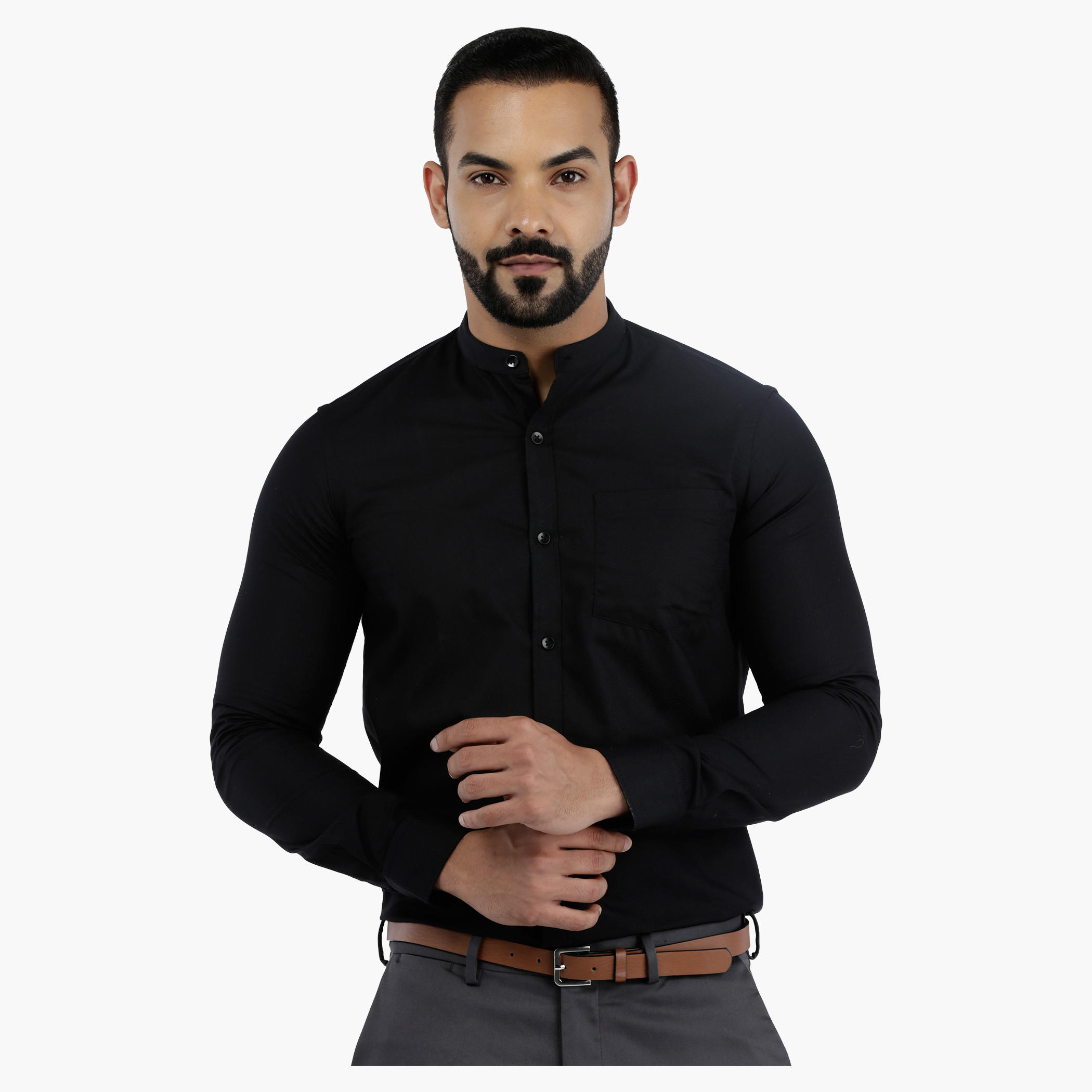 Arrow Shirt with Mandarin Collar-men-clothing-shirts-image-1