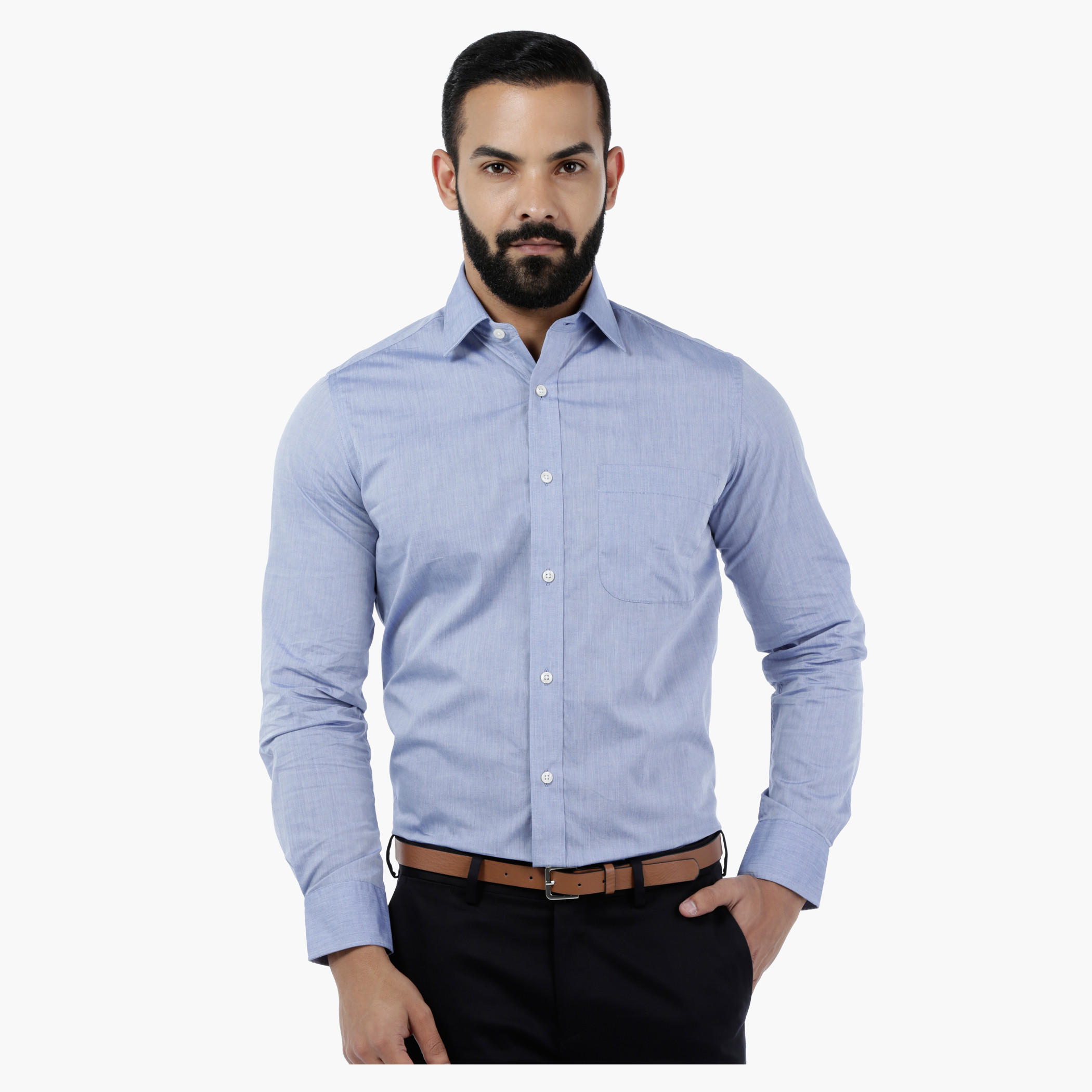 Formal Shirt with Long Sleeves in Slim Fit-men-clothing-shirts-image-1