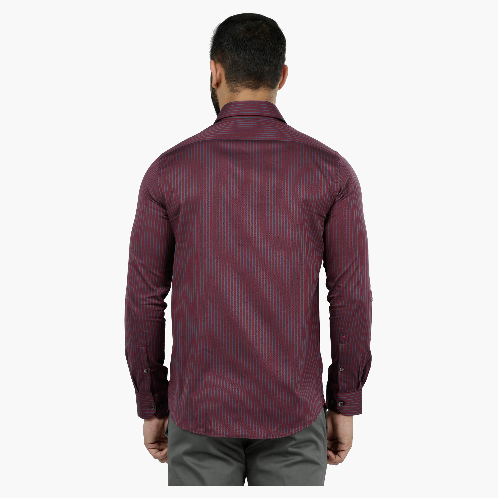 Arrow Striped Long Sleeves Cotton Shirt-men-clothing-shirts-image-2