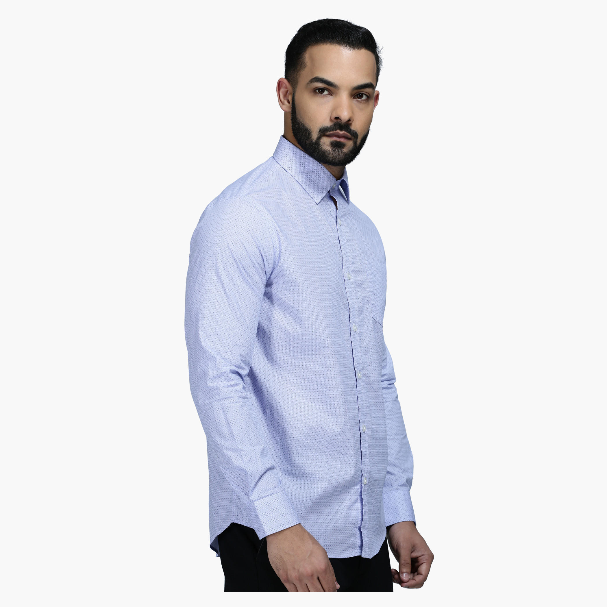 Printed Formal Shirt with Long Sleeves in Slim Fit-men-clothing-shirts-image-3