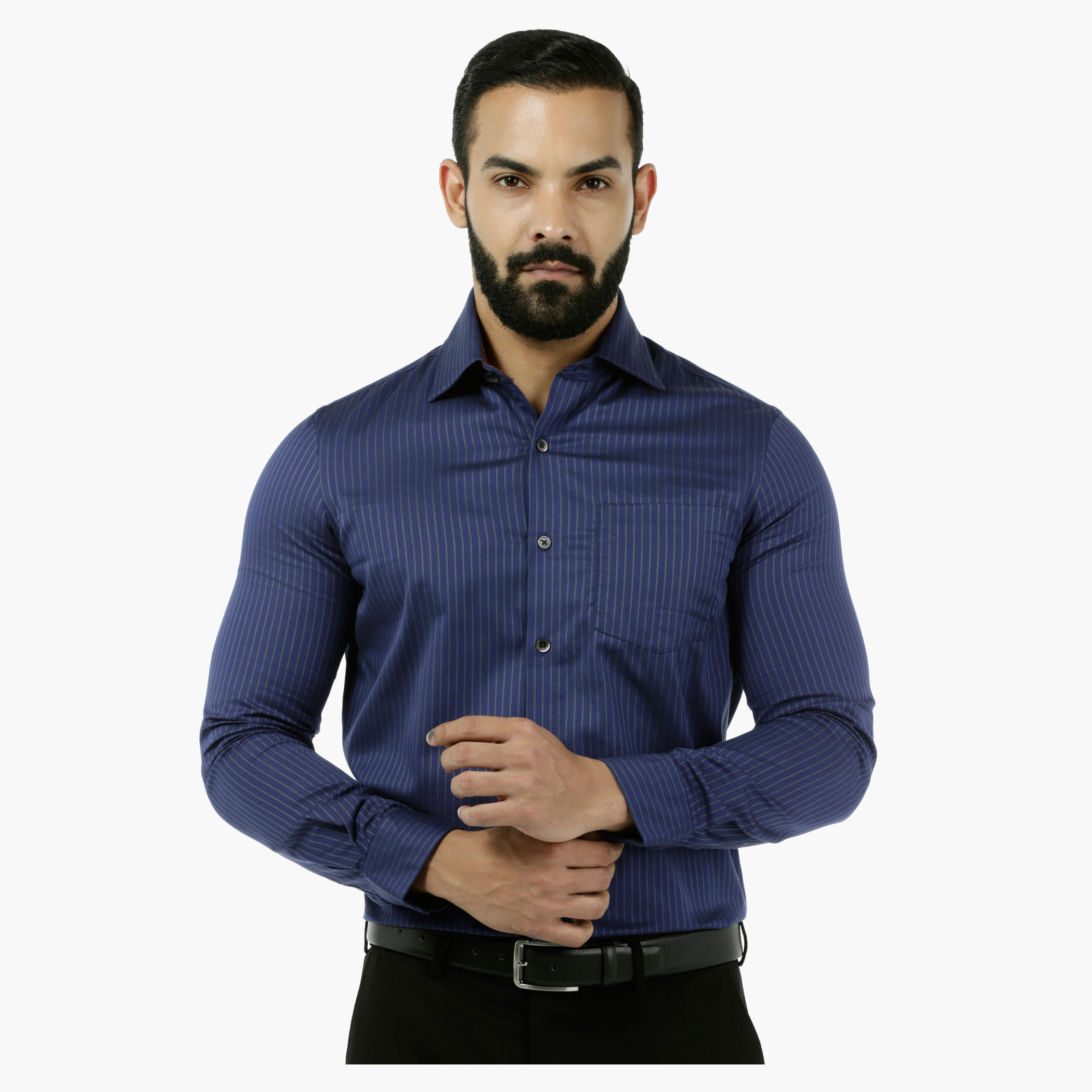 Arrow Striped Shirt with ETI Finish-men-clothing-shirts-image-1