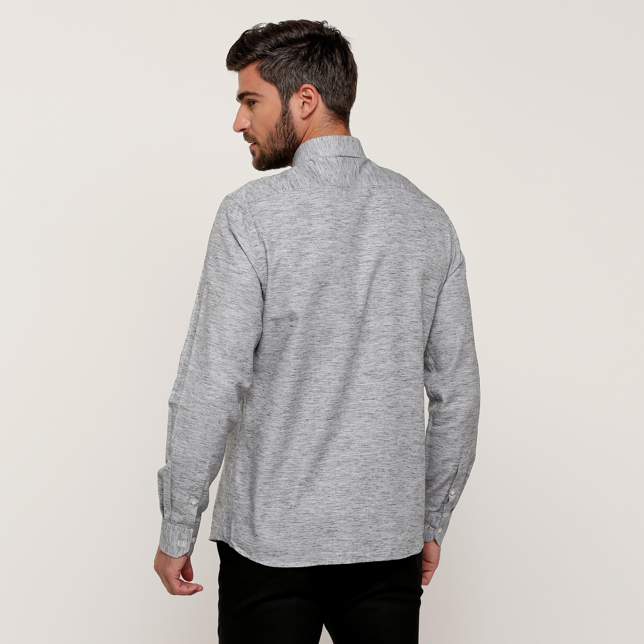 قميص ميلانج بأكمام طويلة وأزرار مع طبعات من آرو-men-clothing-shirts-image-2