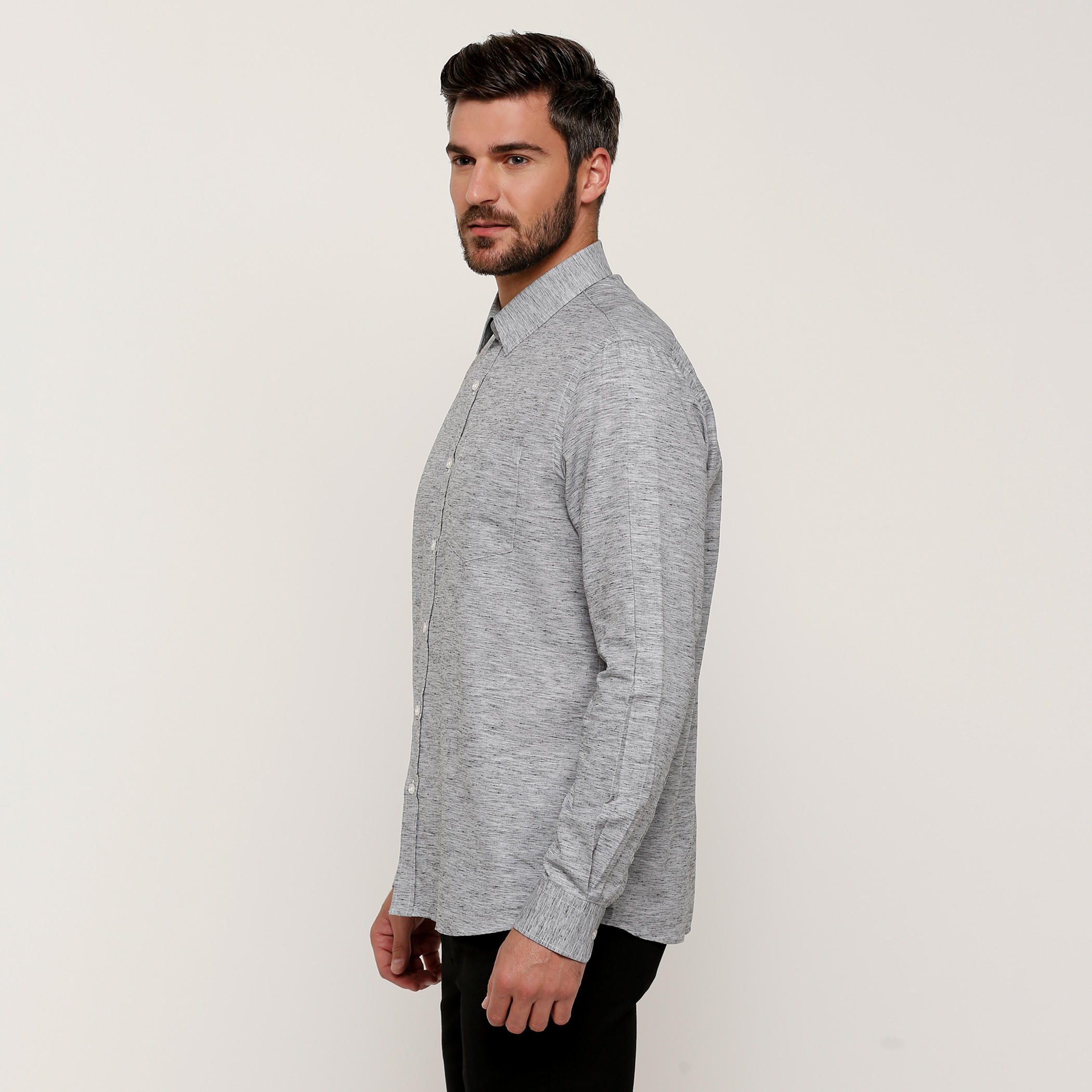 قميص ميلانج بأكمام طويلة وأزرار مع طبعات من آرو-men-clothing-shirts-image-3