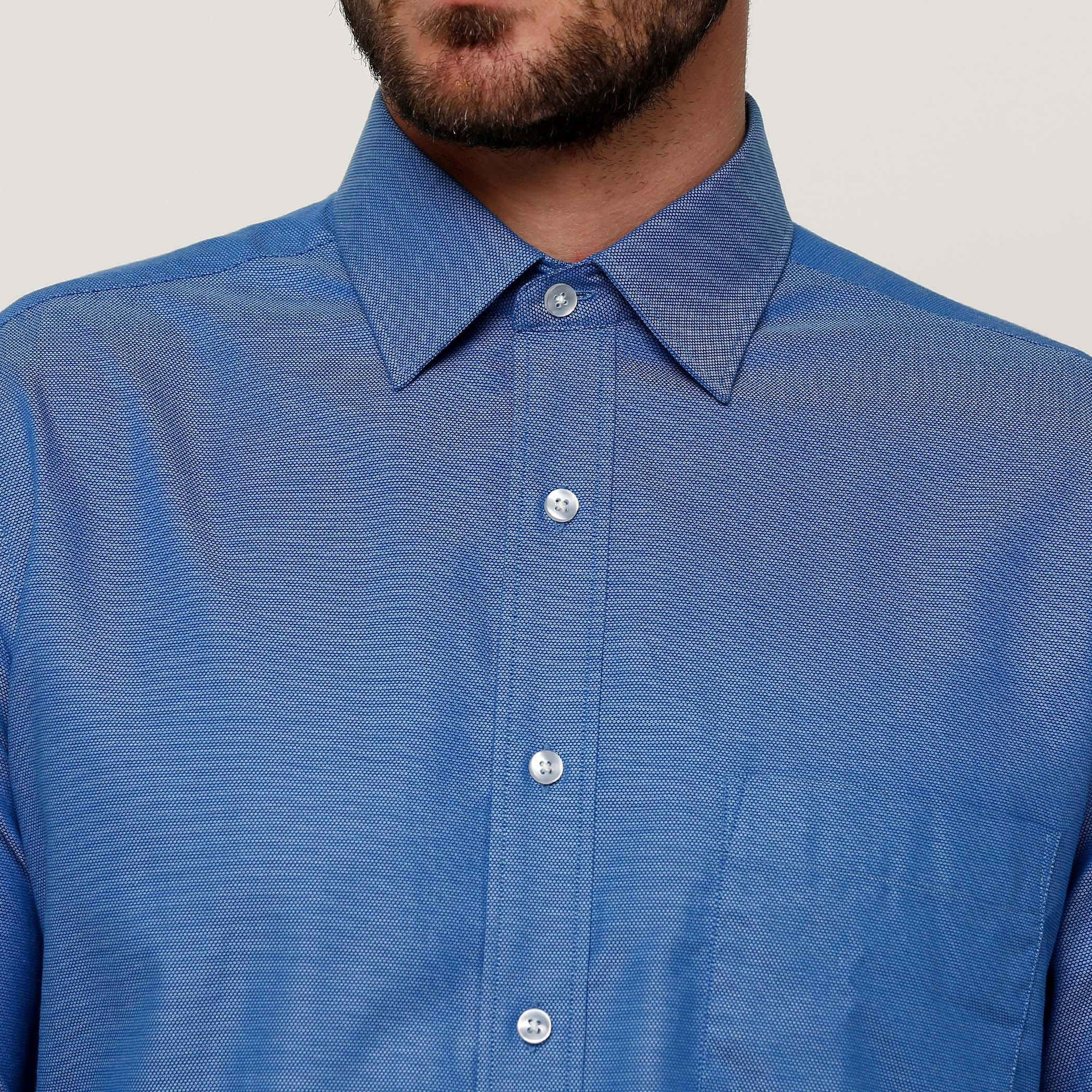 Arrow Textured Shirt with Long Sleeves and Complete Placket-men-clothing-shirts-image-4