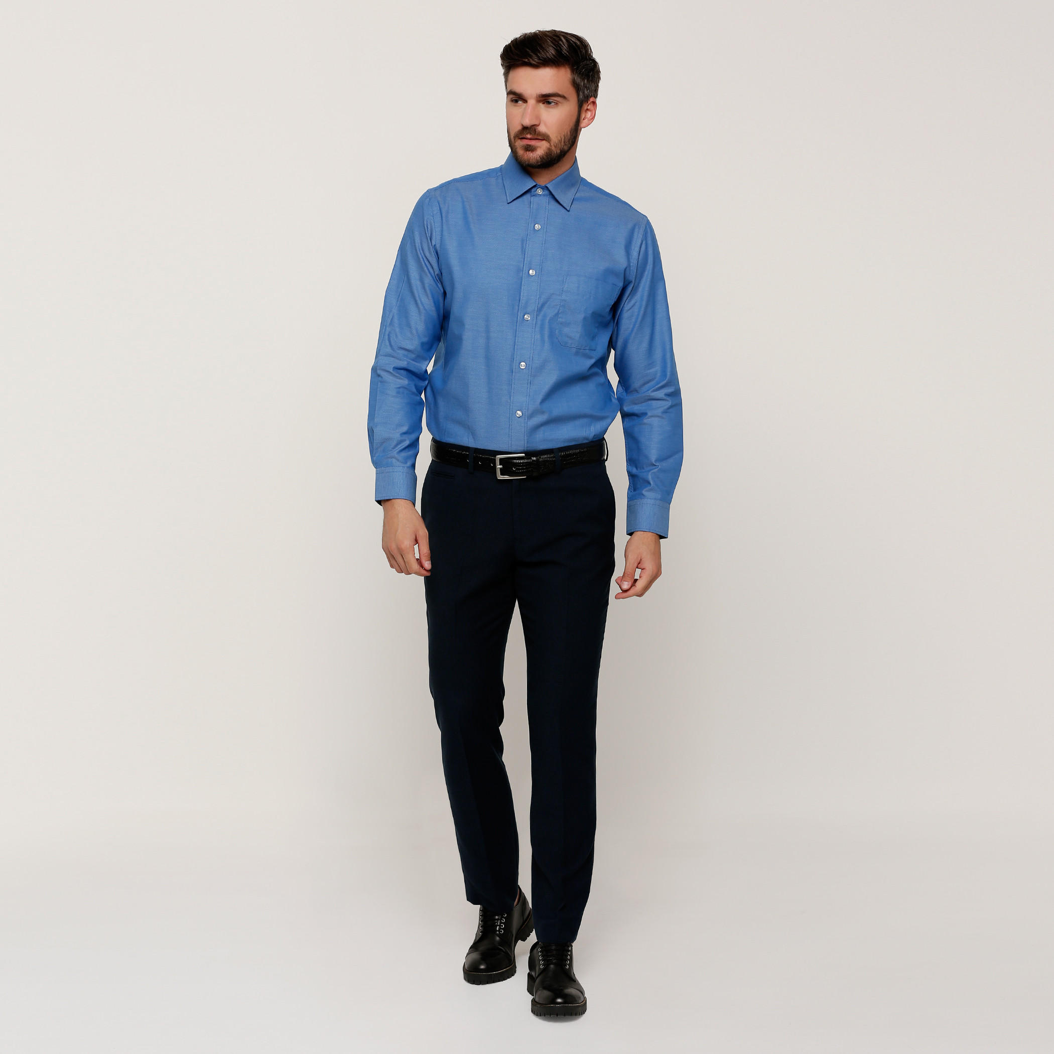 Arrow Textured Shirt with Long Sleeves and Complete Placket-men-clothing-shirts-image-5