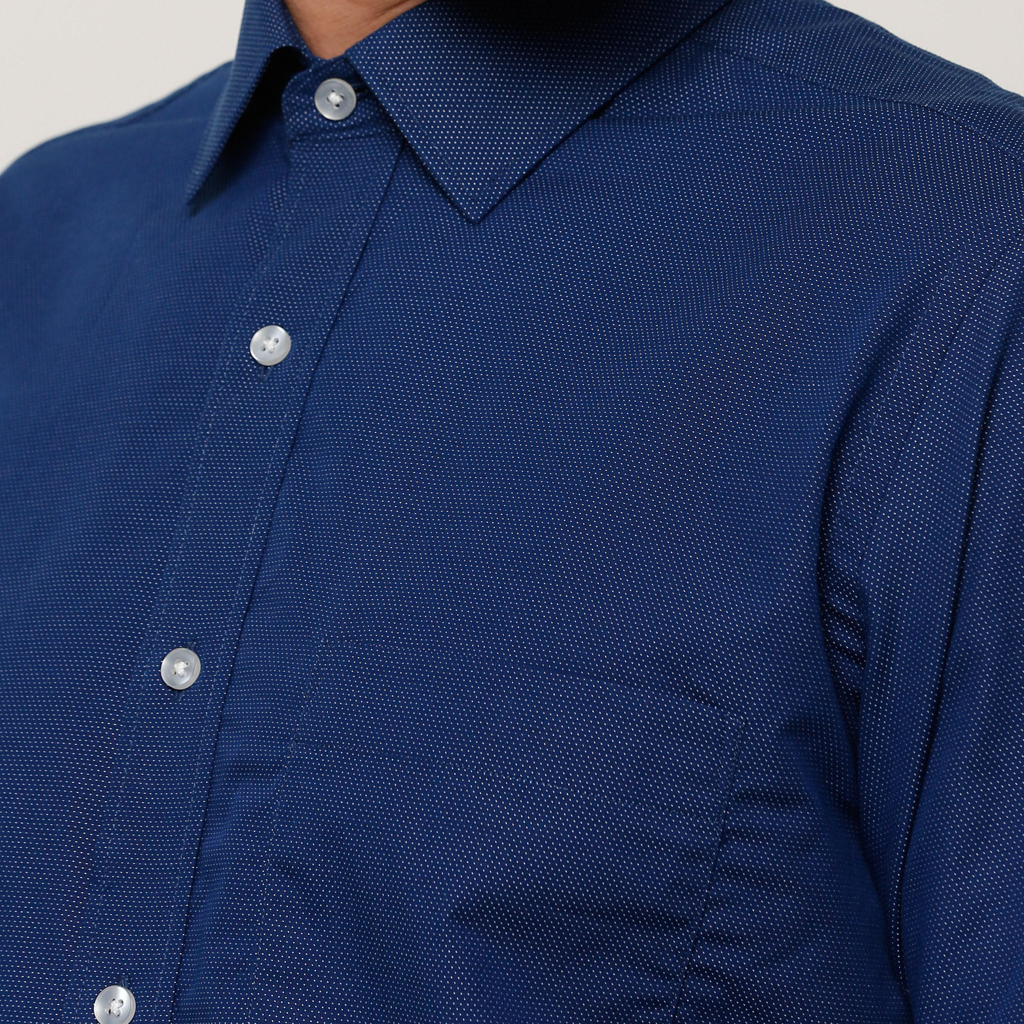 Arrow Textured Shirt with Long Sleeves and Complete Placket-men-clothing-shirts-image-4