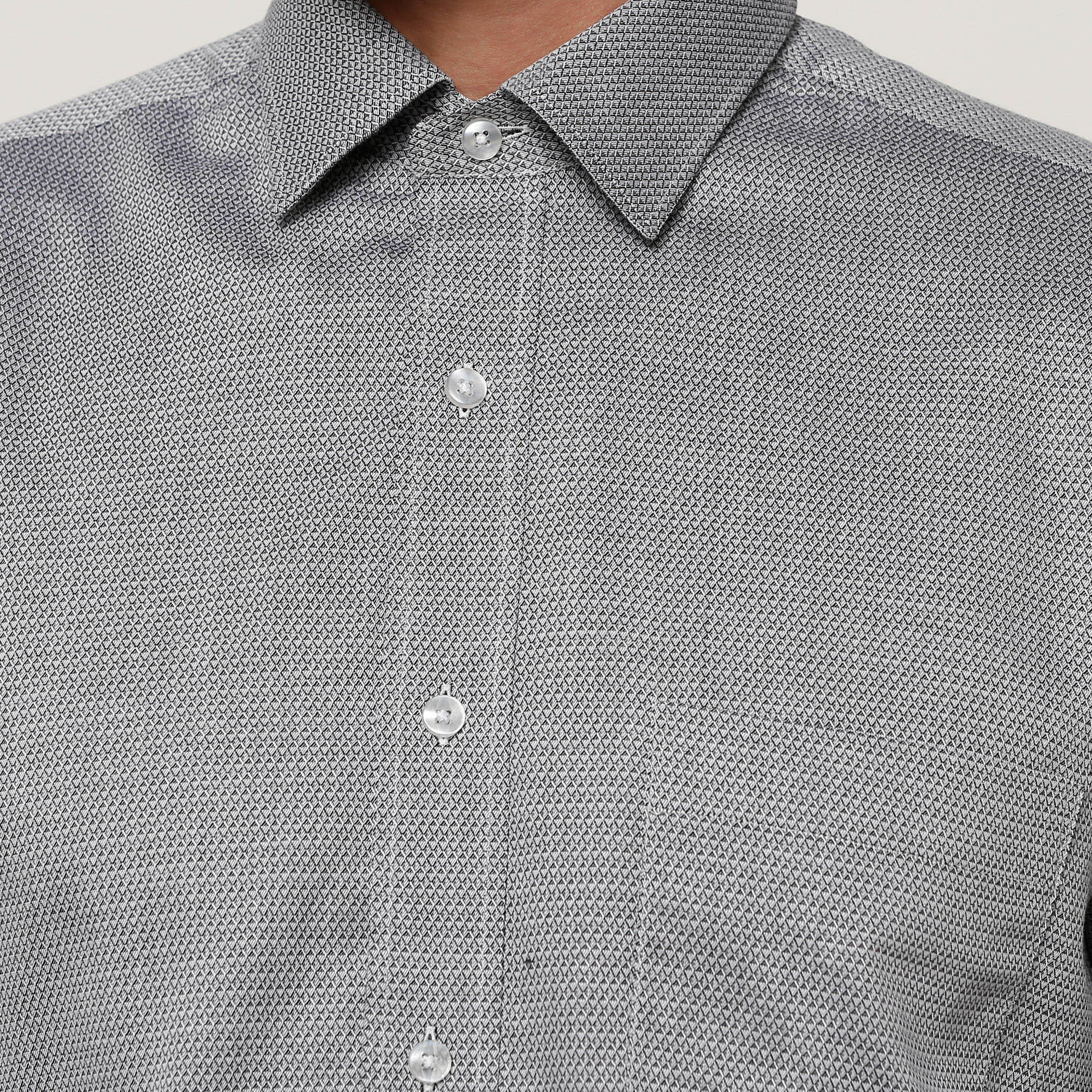 Arrow Textured Shirt with Long Sleeves and Complete Placket-men-clothing-shirts-image-4
