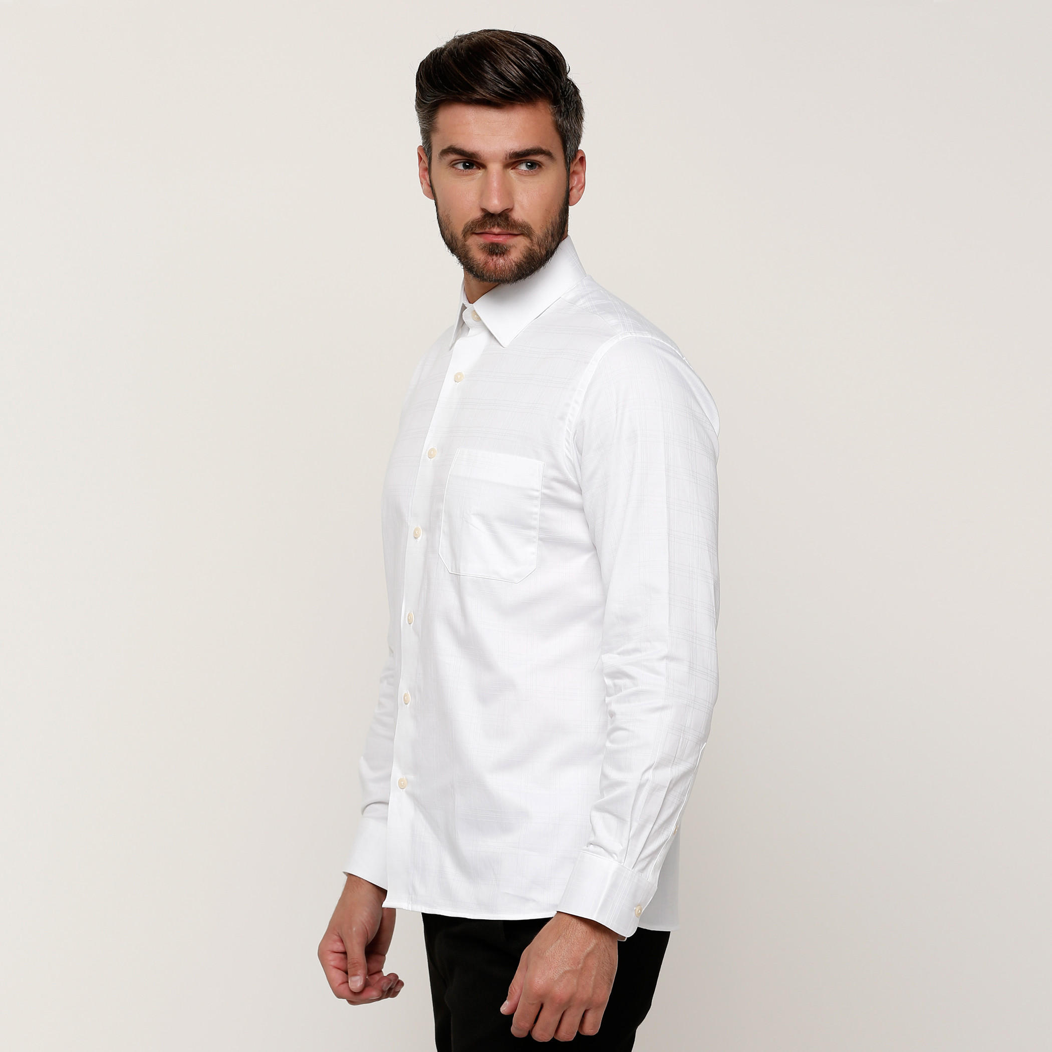 Arrow Shirt with Long Sleeves and Complete Placket-men-clothing-shirts-image-3