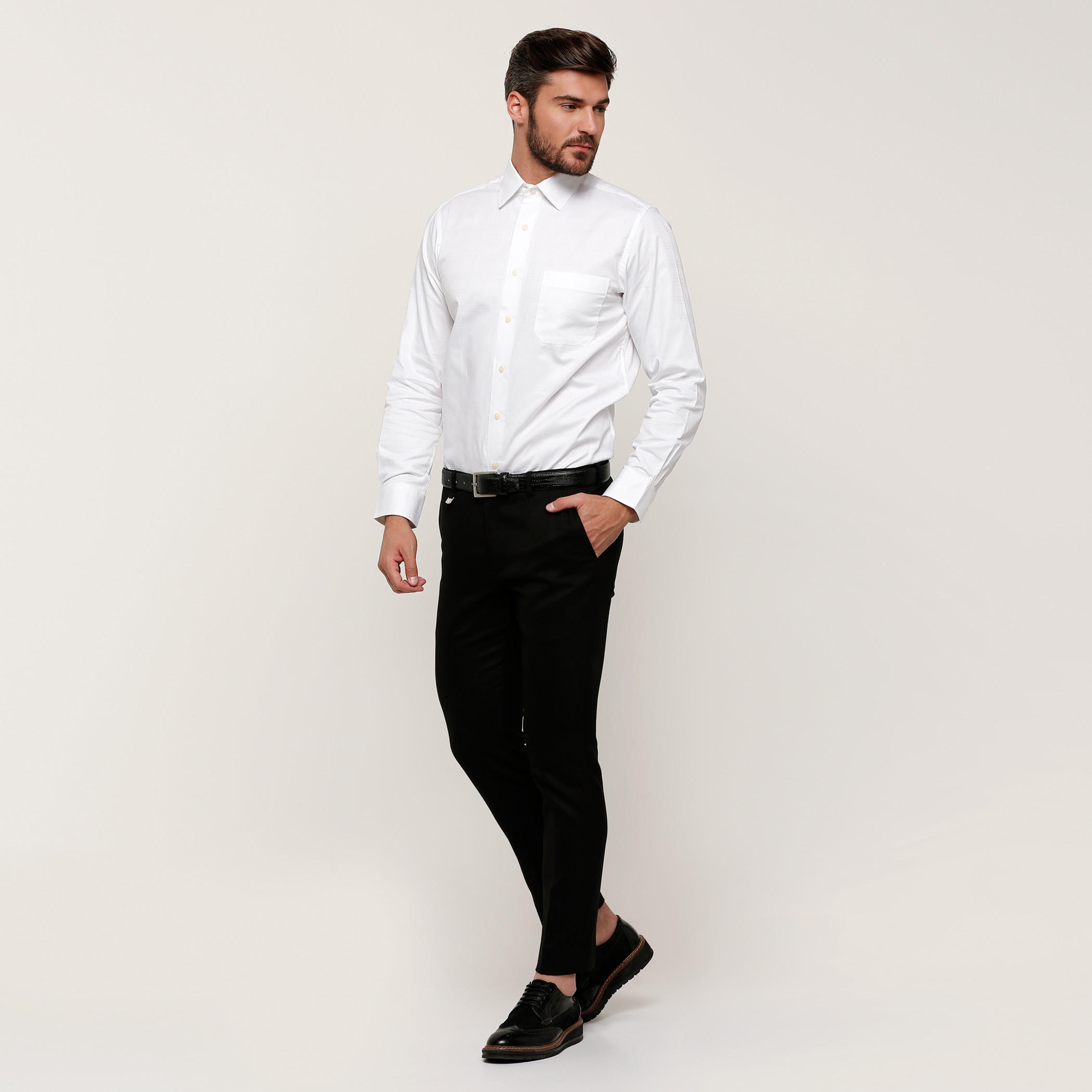 Arrow Shirt with Long Sleeves and Complete Placket-men-clothing-shirts-image-5