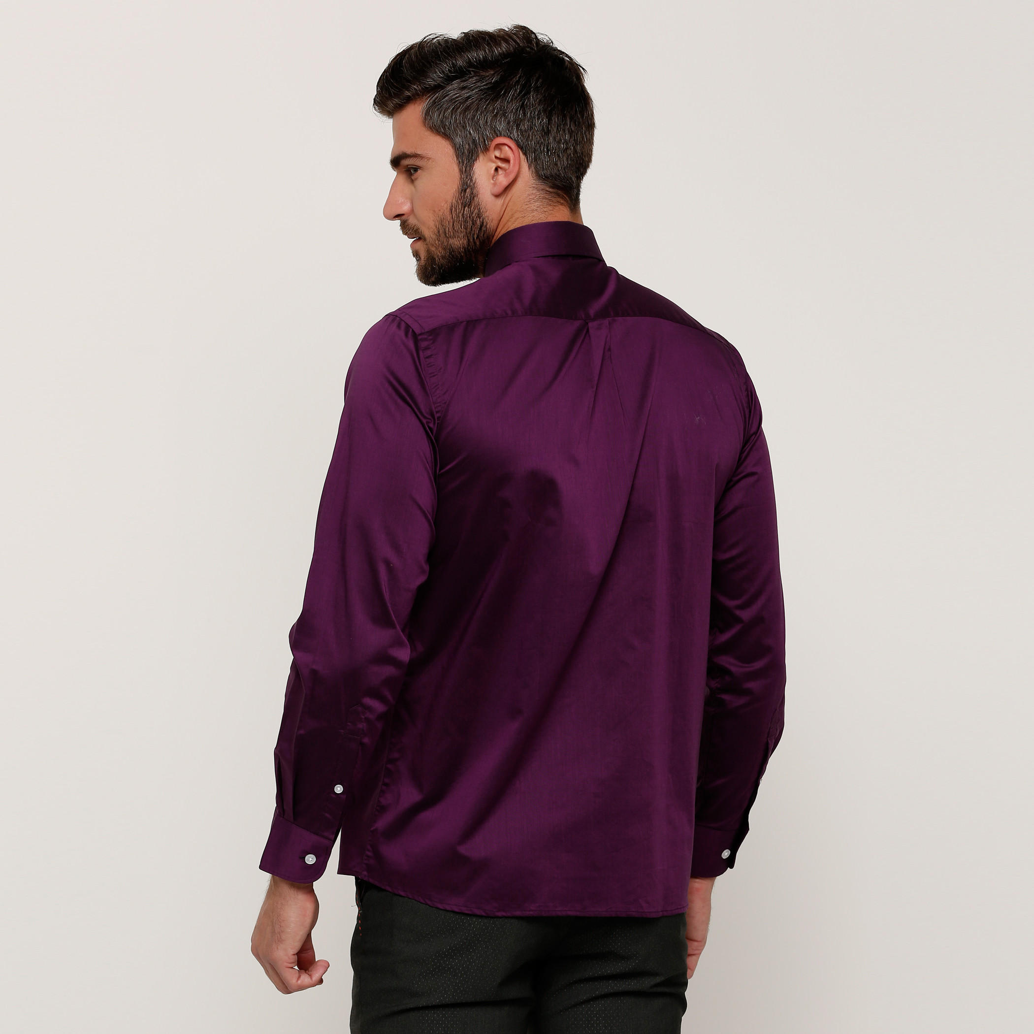 Arrow Shirt with Long Sleeves and Complete Placket-men-clothing-shirts-image-2