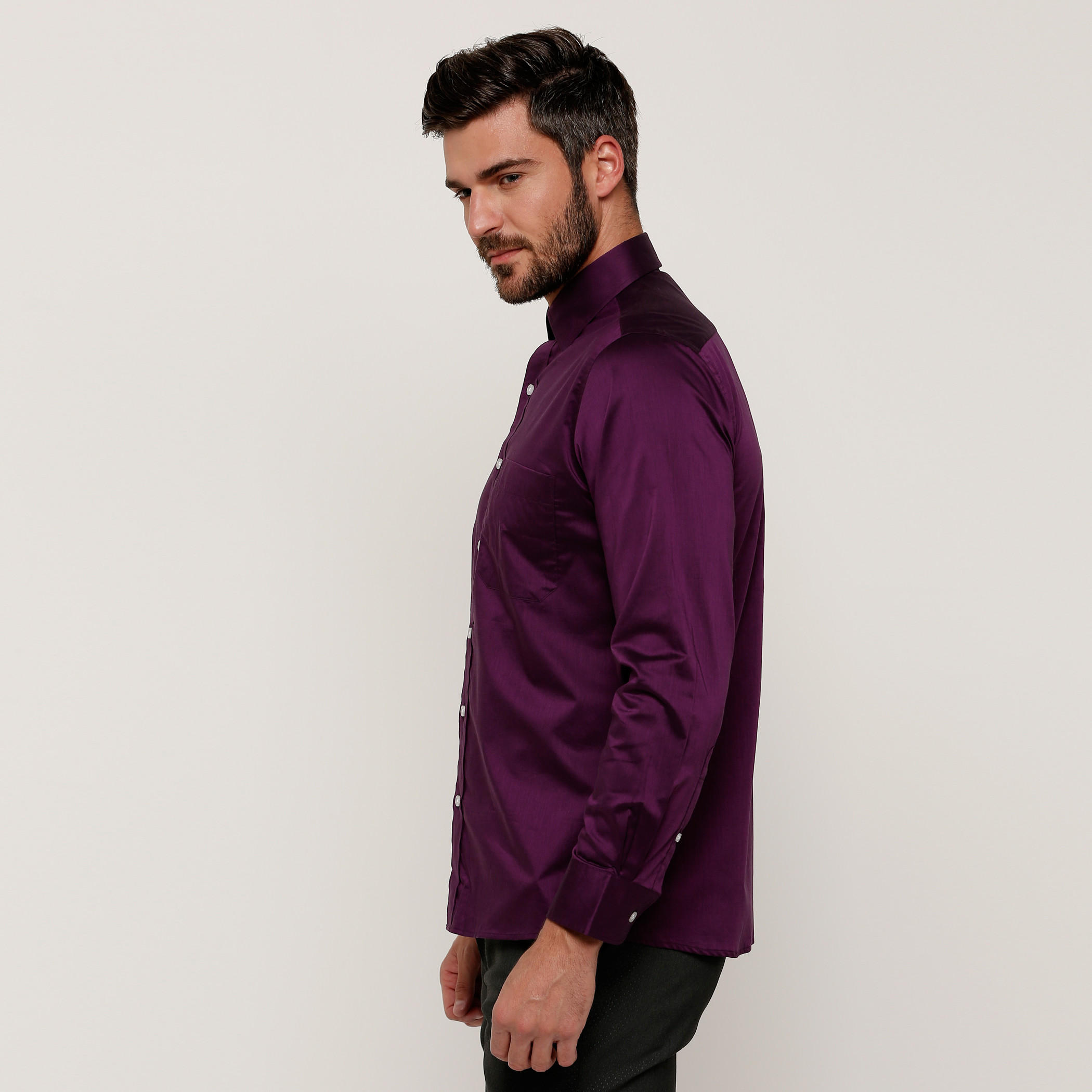 Arrow Shirt with Long Sleeves and Complete Placket-men-clothing-shirts-image-3