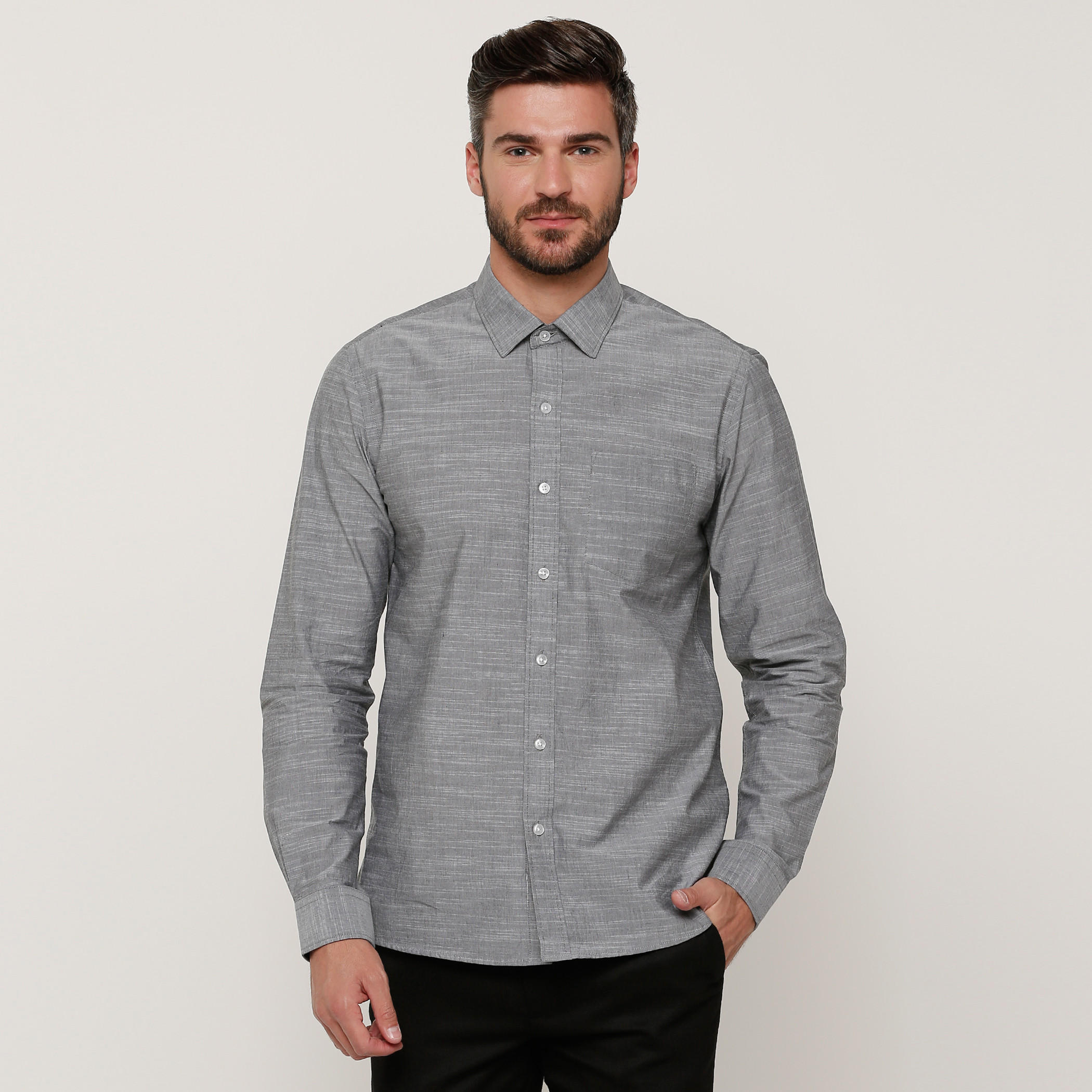 قميص بأكمام طويلة وأزرار مع طبعات من آرو-men-clothing-shirts-image-1