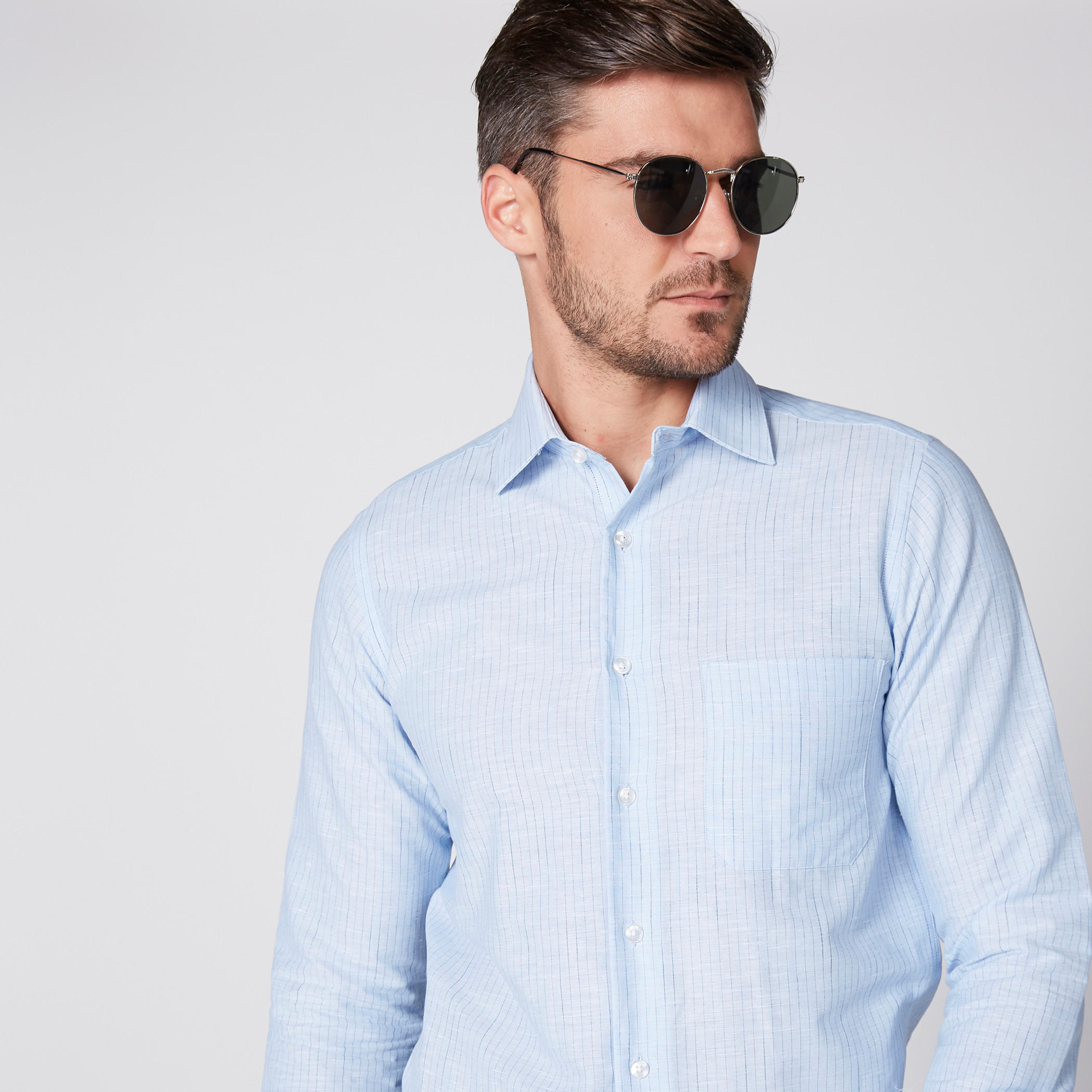 قميص مقلّم بأكمام طويلة وأزرار من آرو-men-clothing-shirts-image-4