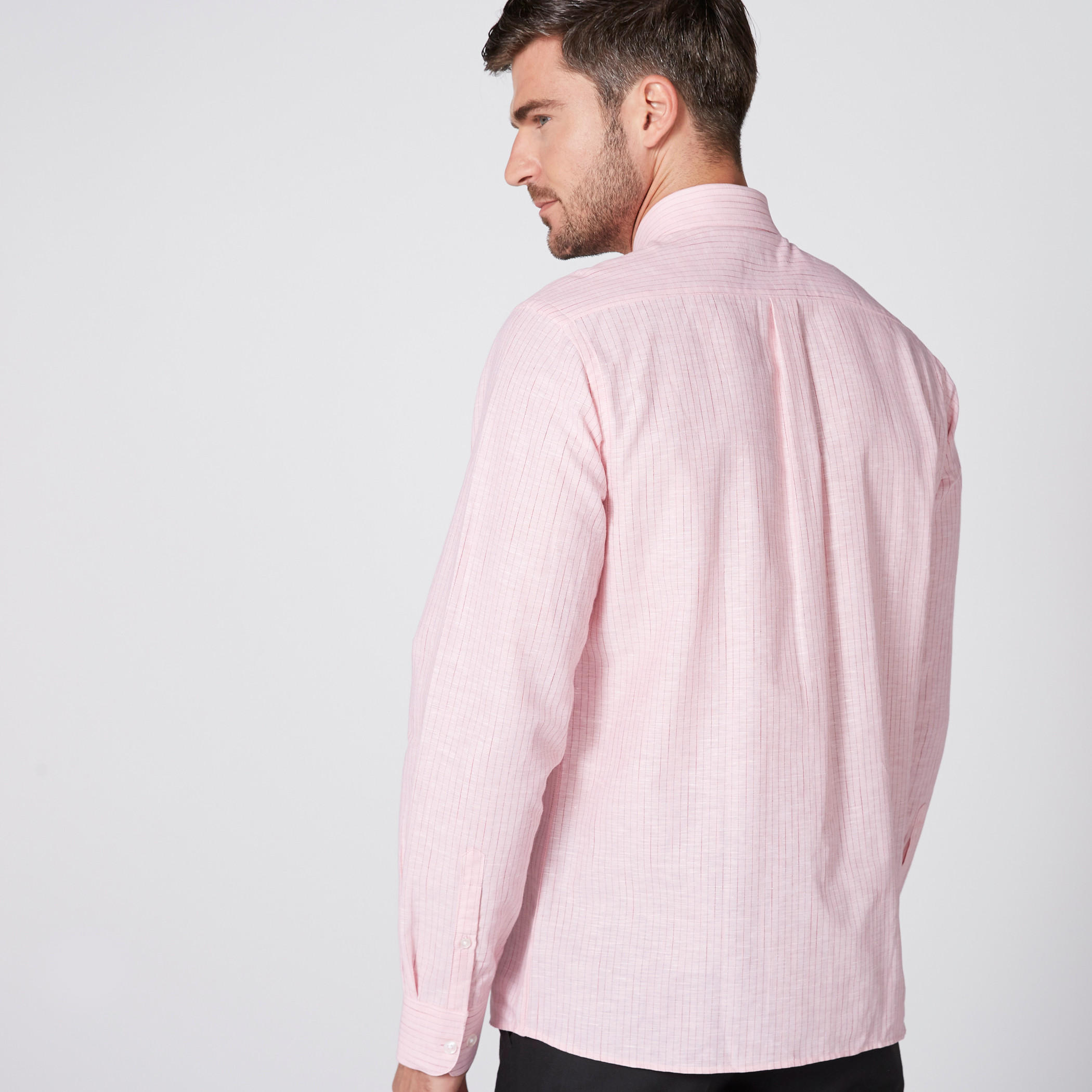 Arrow Striped Shirt with Long Sleeves and Chest Pocket-men-clothing-shirts-image-3